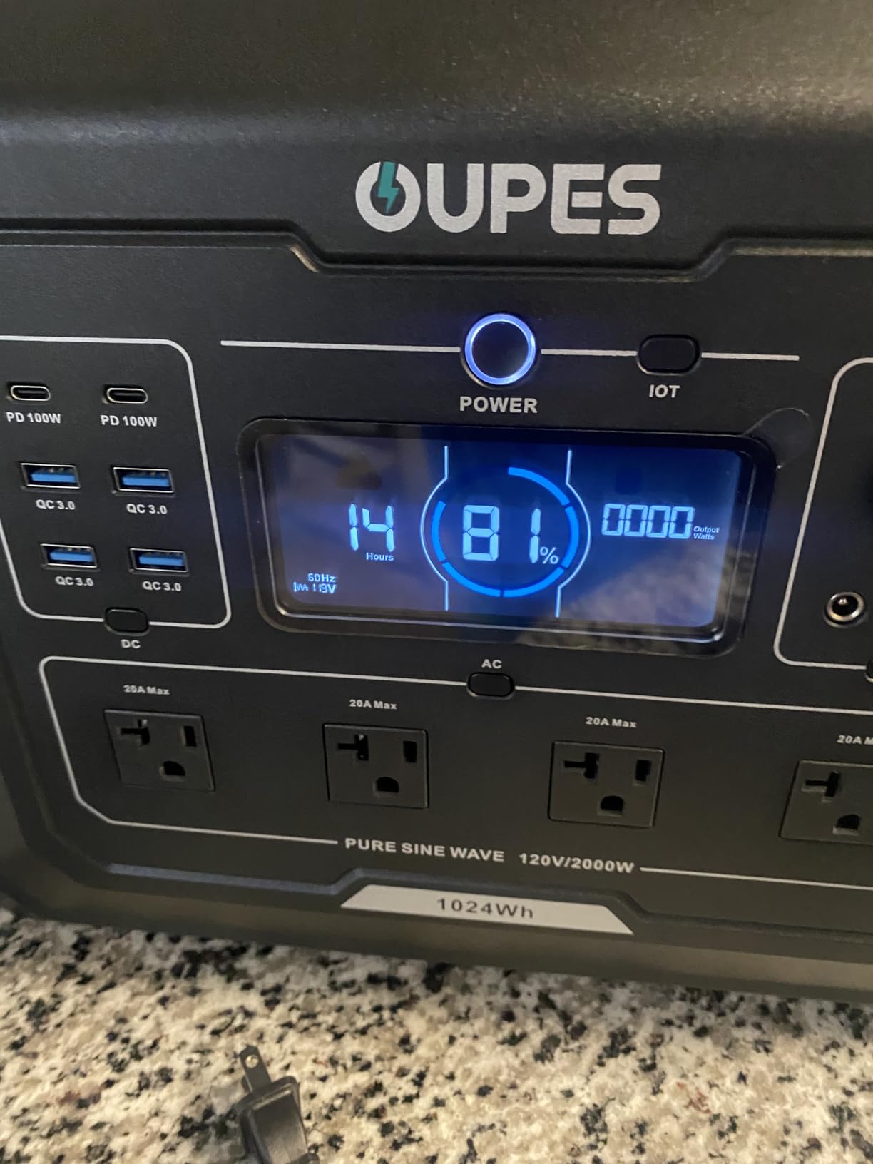 OUPES 2000W Solar Generator with Panels Included, 36Min Fast Charge, 1024Wh LiFePO4 Portable Power Station w/ 100W Panel, for Camping Road Trips Picnics Home Backup Emergency customer photo 2