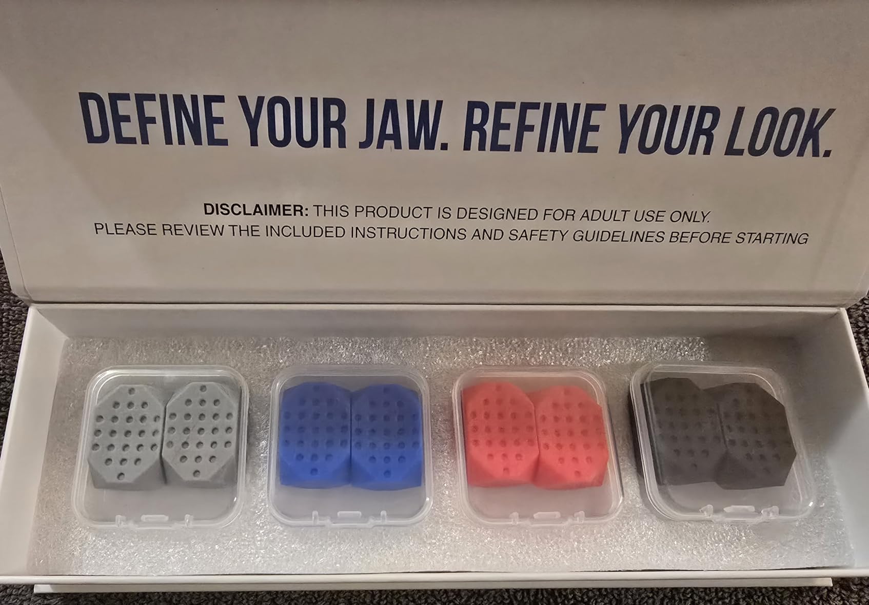 Jaw Exerciser for Women & Men - 4 Level Resistance(8pcs) Strengthens Facial Muscles & Defines Jawline│Food-Grade Silicone Double Chin Reducer│JawTrainer & Jawline Shaper for Beginner to Advanced Users customer photo 2