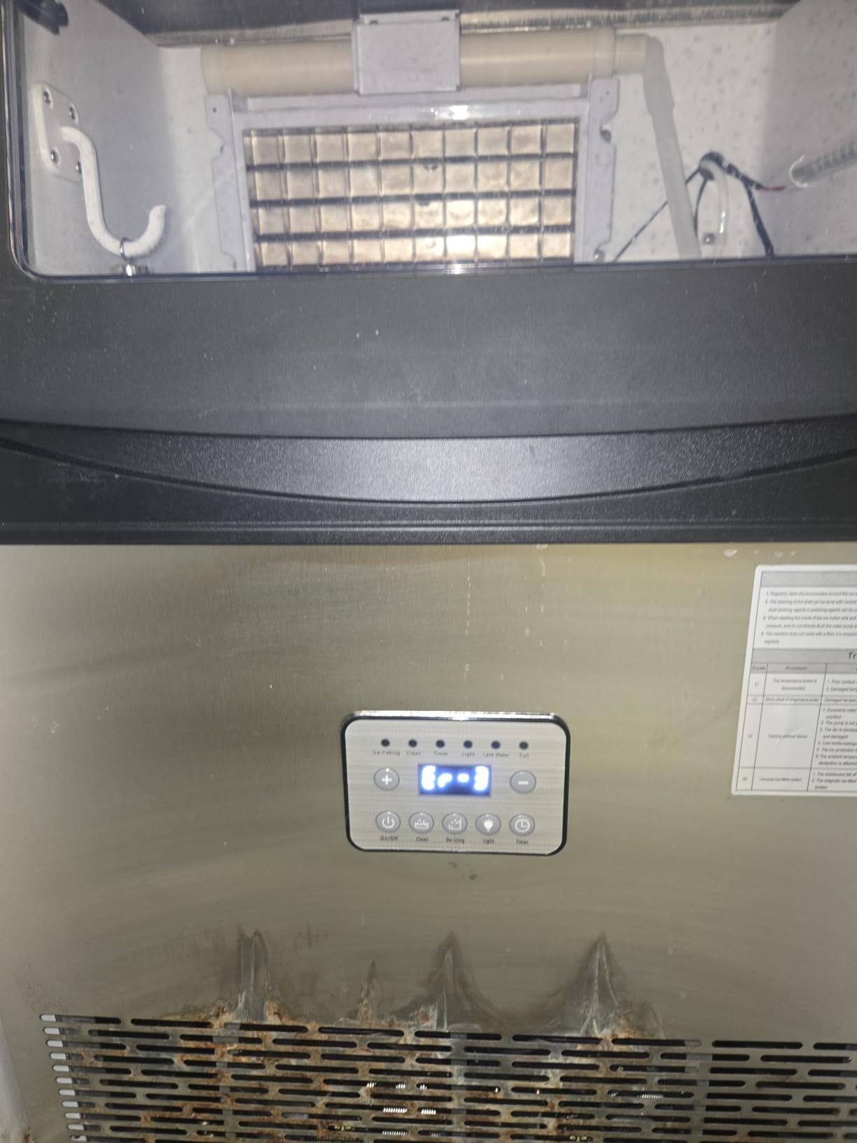 Commercial Ice Maker,110 lbs/24H,Stainless Steel Ice Machine with 33 lbs Storage Capacity,50 Cubes in 14 Mins,Water Filter,Under Counter/Freestanding Ice Makers for Home,Restaurant,Bar,Cafe customer photo 1