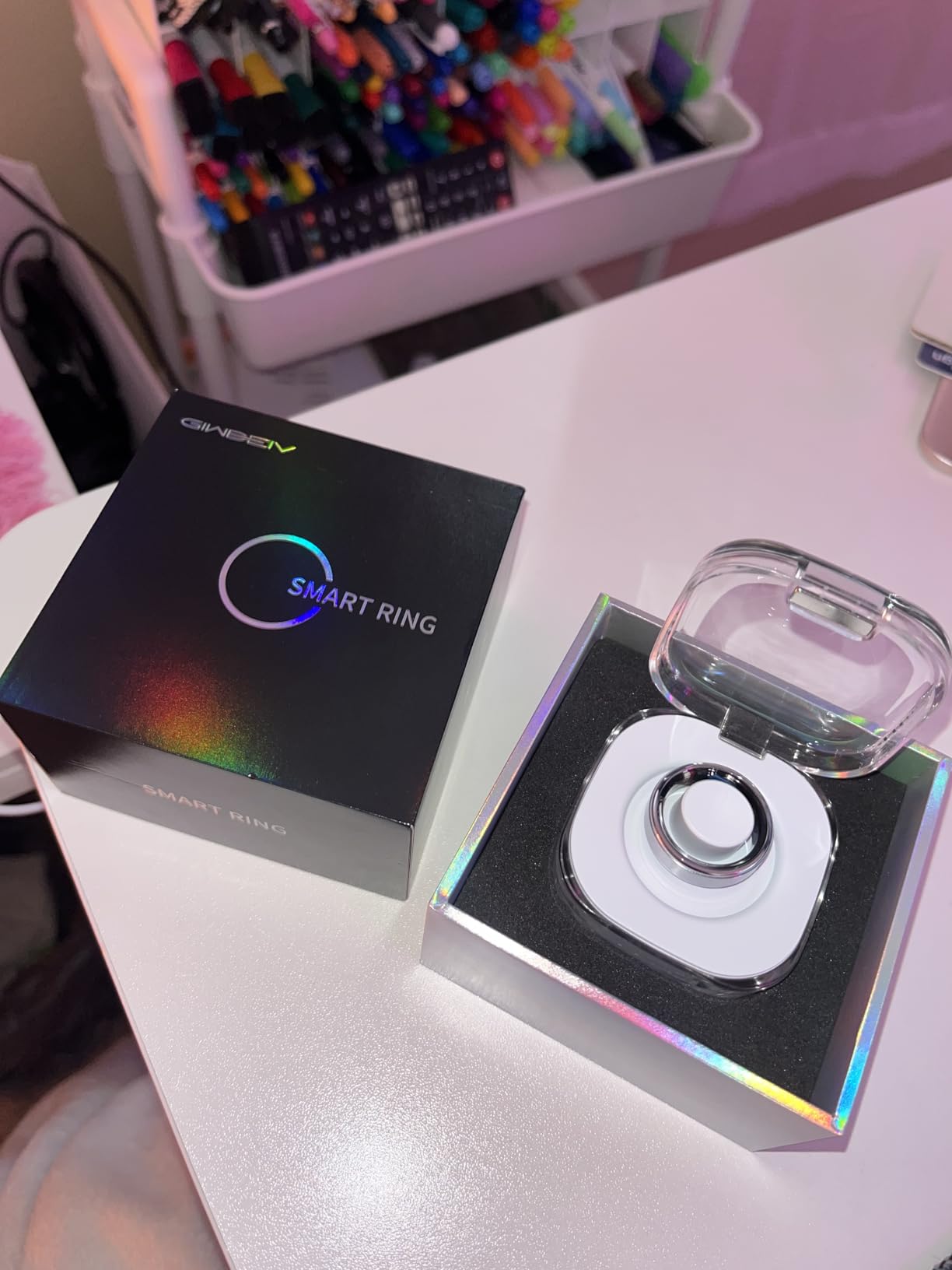 Smart Ring for Women Men, Health Fitness Tracker Ring with Heart Rate/Sleep Tracker/Blood Oxygen/HRV/Stress/Calorie/Steps, IP68 Waterproof for iOS & Android, No APP Fees(Silver,8#) customer photo 1