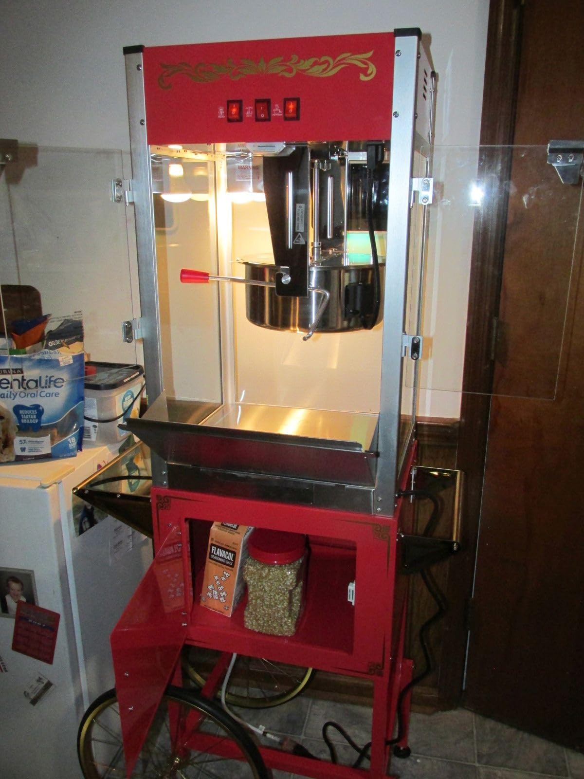 Commercial Popcorn Machine, Authentic 16oz Kettle Countertop Popcorn Maker with Waming Deck, 1600W Large Popcorn Machine for Restaurant, Concession Stand, Carnival, School, Office, Red customer photo 1