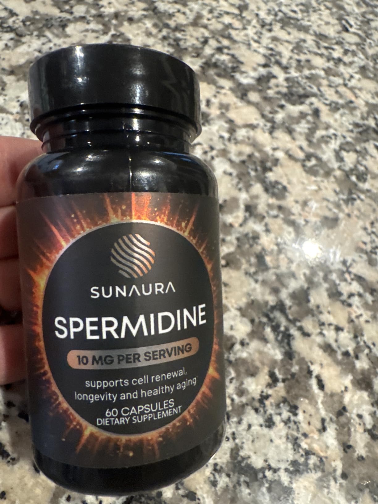 SUNAURA Spermidine Supplement 10 mg (Spermidine 3HCl) - High Potency Autophagy & Cellular Renewal Support - Longevity, Energy & Focus - Non-GMO, Gluten-Free, 60 Capsules customer photo 2