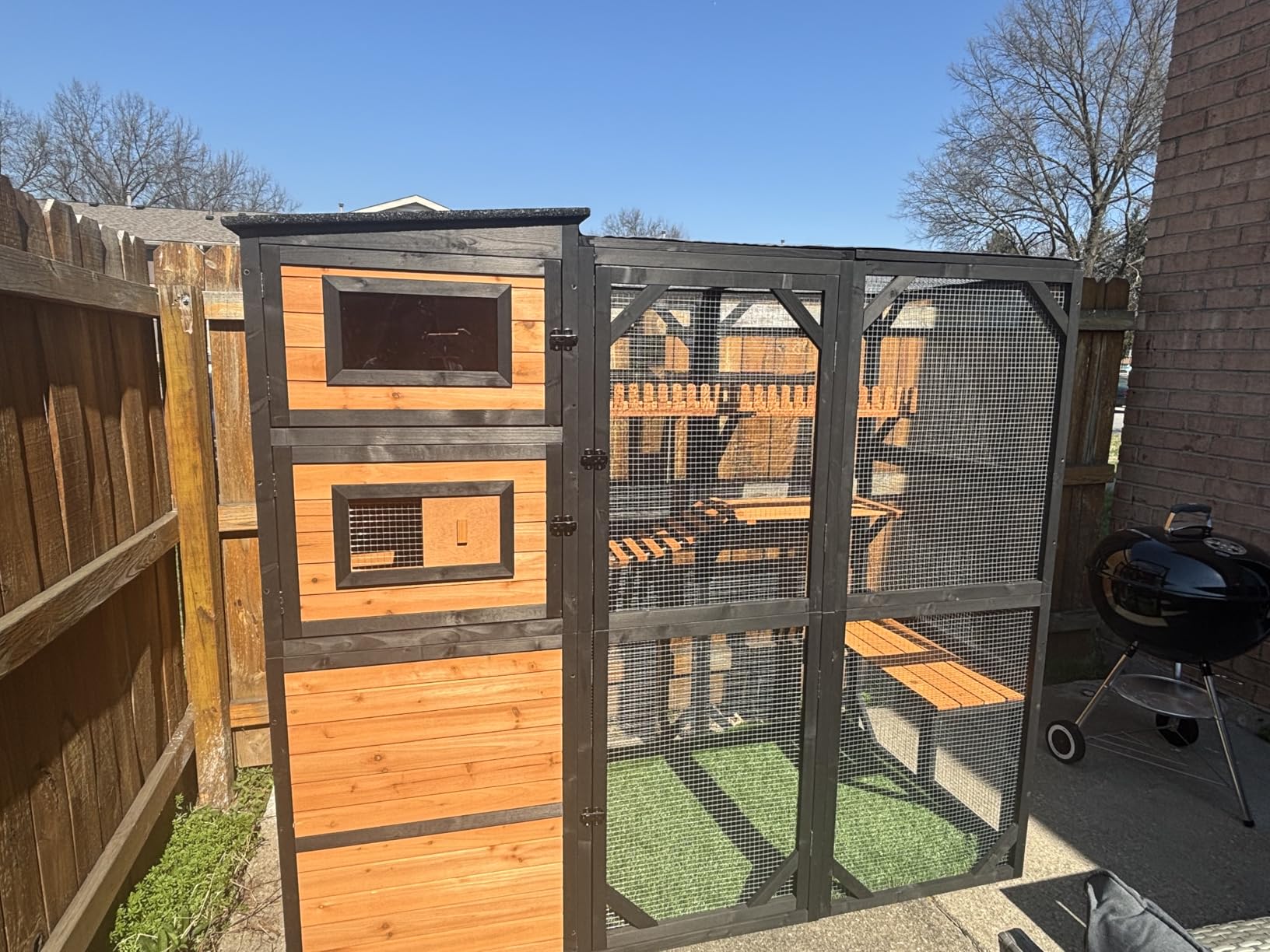 Large Cat Catio Outdoor 4 Tiers Cat Enclosure Window Access, Walk-in Cat Cage Cat House for Multiple Indoor Outdoor Cats, Outside Patio 5 Doors Weatherproof Asphalt Roof & PVC Canopy Roof customer photo 1