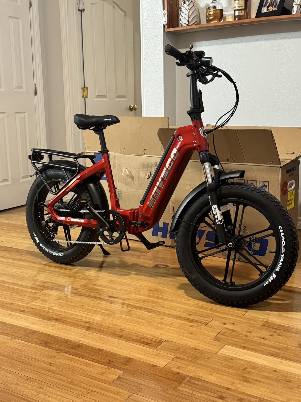 HOVSCO Folding Electric Bike for Adults, Space Aluminum Step-Through Frame,1500W Peak Power Foldable Ebike, 20