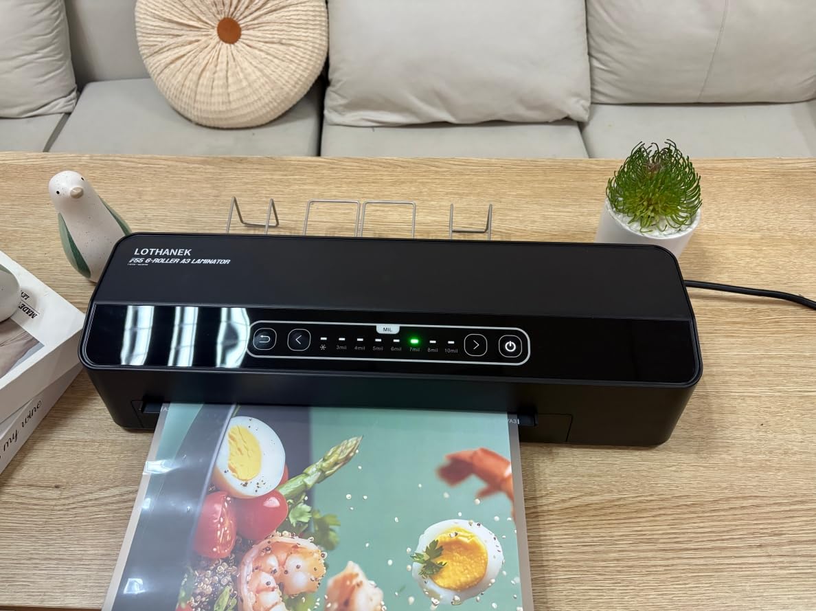 A3 6-Roller Commercial Laminator Machine, LOTHANEK 3-10 Mil 13 inch Heavy Duty Thermal Laminating Machine, 60-Second Warm-up, 40 Inches/Minute, Touch Screen for Home, School Office (Glossy Black) customer photo 2