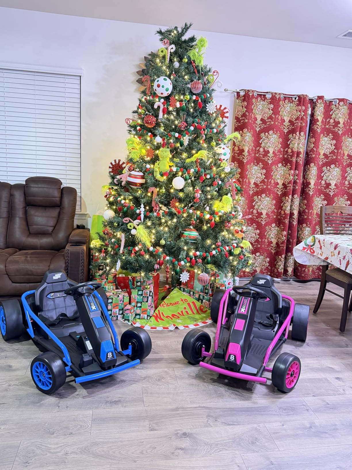 24V Go Kart for Kids 8-12 Years, 300W*2 Extra Powerful Motors, 9Ah Large Battery 8.1MPH High Speed Drifting Car with Music, Horn,Max Load 155lbs Outdoor Ride On Toy for Teens (Blue) customer photo 1