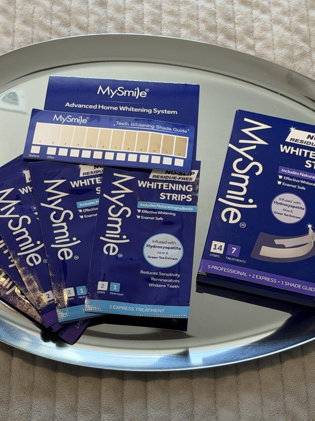 MySmile Teeth Whitening Strips, Hydroxyapatite-Infuse White Strips, Non-Sensitive Tooth Whitener with Soothing Natural Ingredients, Enamel-Safe, Residue-Free, Non-Slip (28 Count) customer photo 1