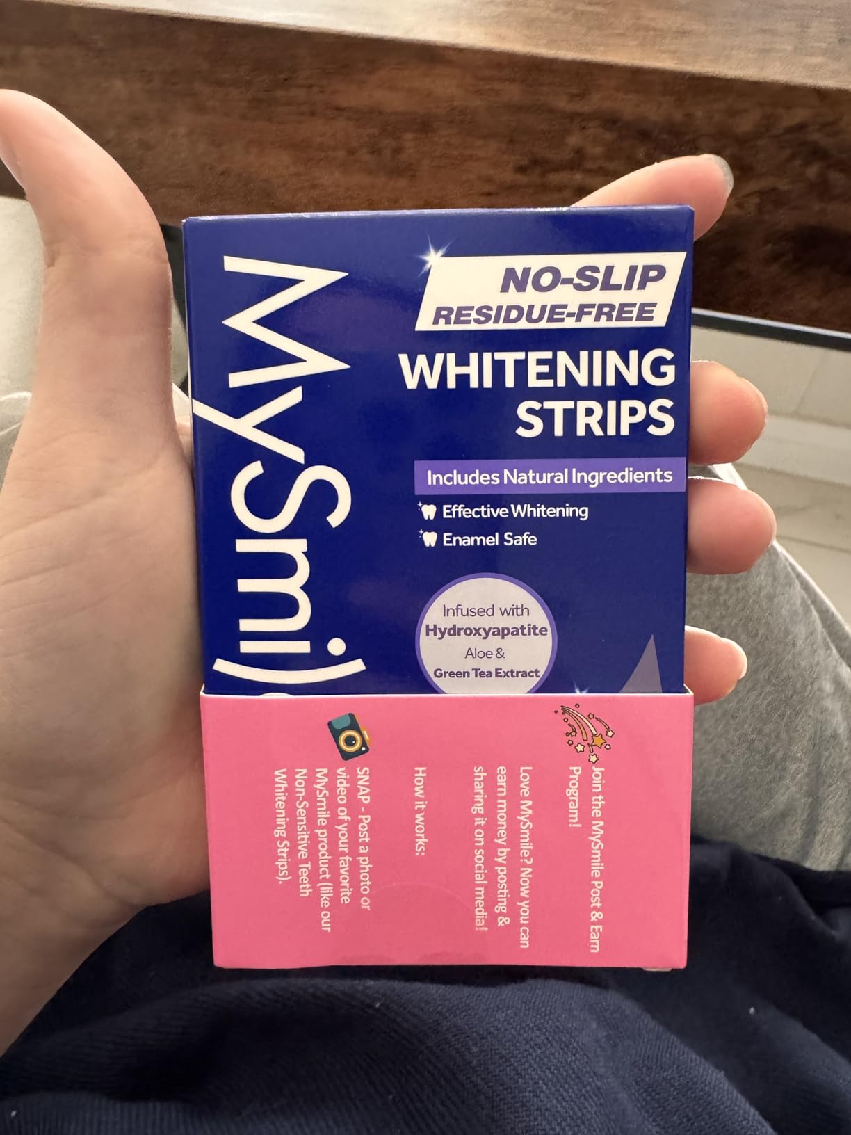 MySmile Teeth Whitening Strips, Hydroxyapatite-Infuse White Strips, Non-Sensitive Tooth Whitener with Soothing Natural Ingredients, Enamel-Safe, Residue-Free, Non-Slip (28 Count) customer photo 2