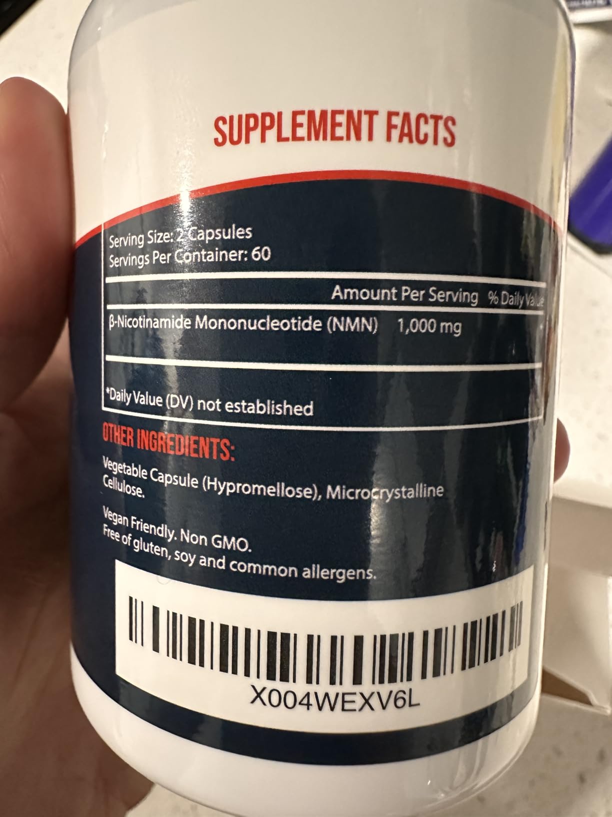 NMN Supplement 1000 mg Pure Nicotinamide Mononucleotide - NAD Precursor for Energy, Cellular Renewal & Longevity Support - Mitochondrial Support 120 Capsules - Vegan, Non GMO, Gluten Free customer photo 2