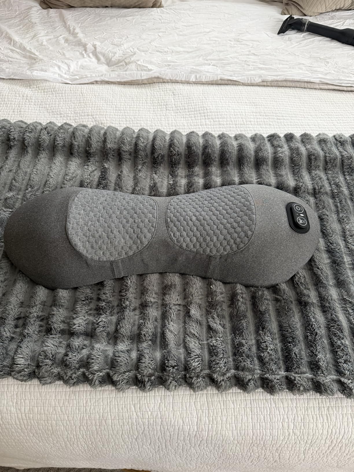 Smooth Spine Triple Fusion Back Massager for Sciatica Pain Relief, 3-in-1 Lumbar Traction Device with Heat and Vibration, Lower Back Stretcher for Office Chair & Car Support customer photo 1