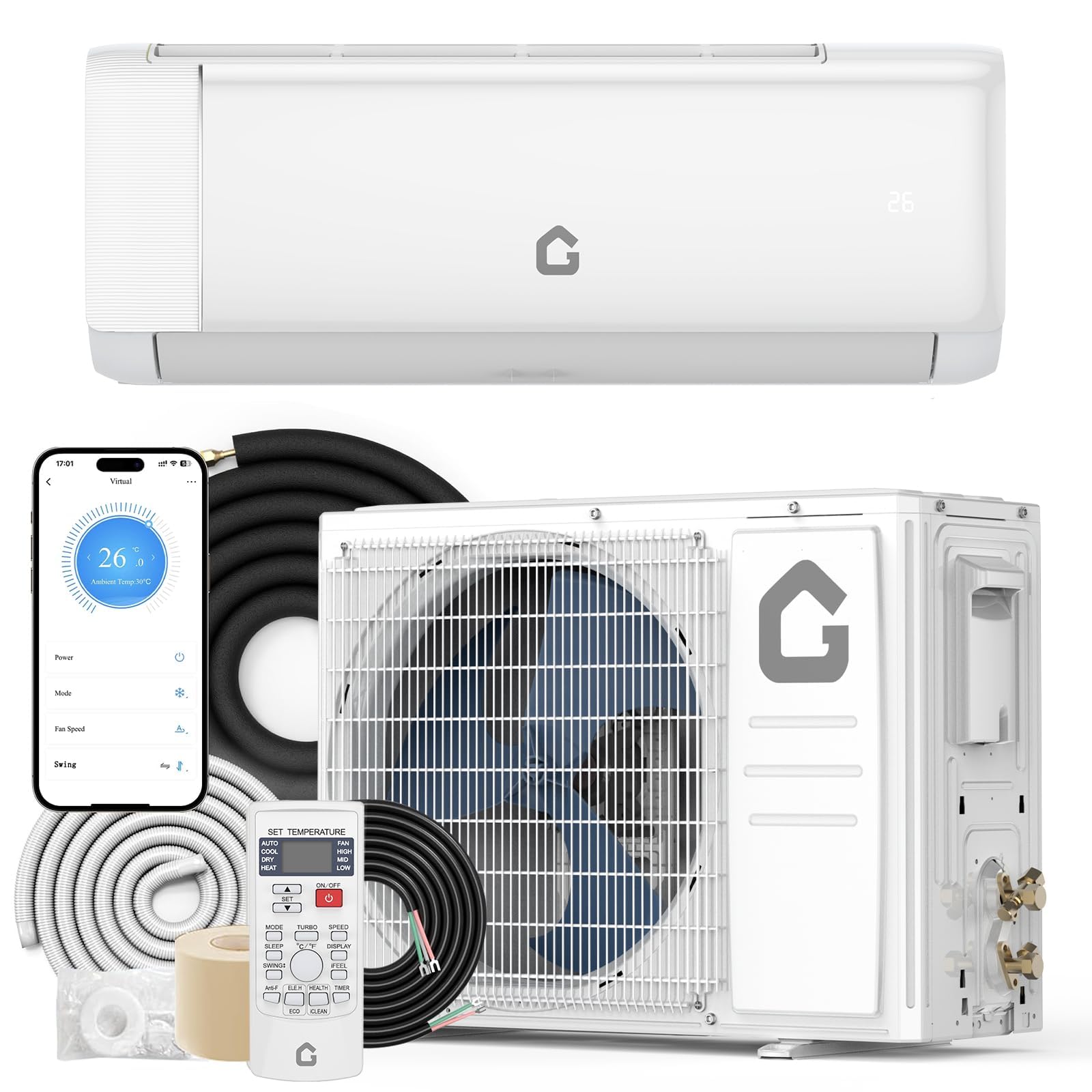 IDEALHOUSE 24,000 BTU Mini Split Air Conditioner and Heat Pump, 21 SEER2 Ultra Quiet 208-230V Ductless AC with WiFi & Alexa Control, Cools/Heats up to 1500 Sq.Ft, Easy Installation Kit customer photo 1