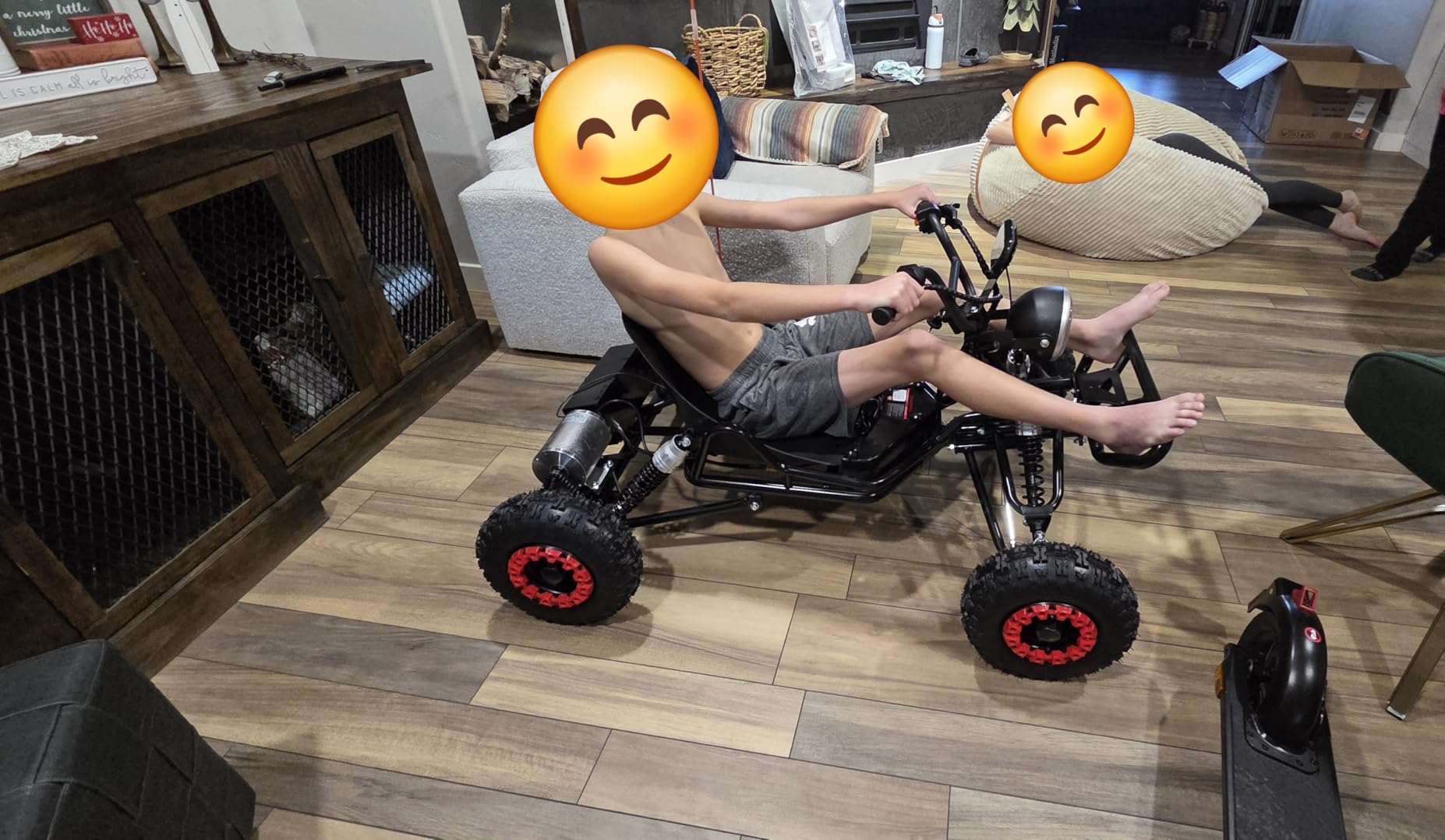 Gas Powered Go Kart, 1700W Go Kart for Adults & Kids with Premium Steel Tubular Frame, 2 Stroke Off-Road Kart with 7'' Tires Featuring Hydraulic/Rear Disc Brake, 4L Tank, Up to 25MPH customer photo 1
