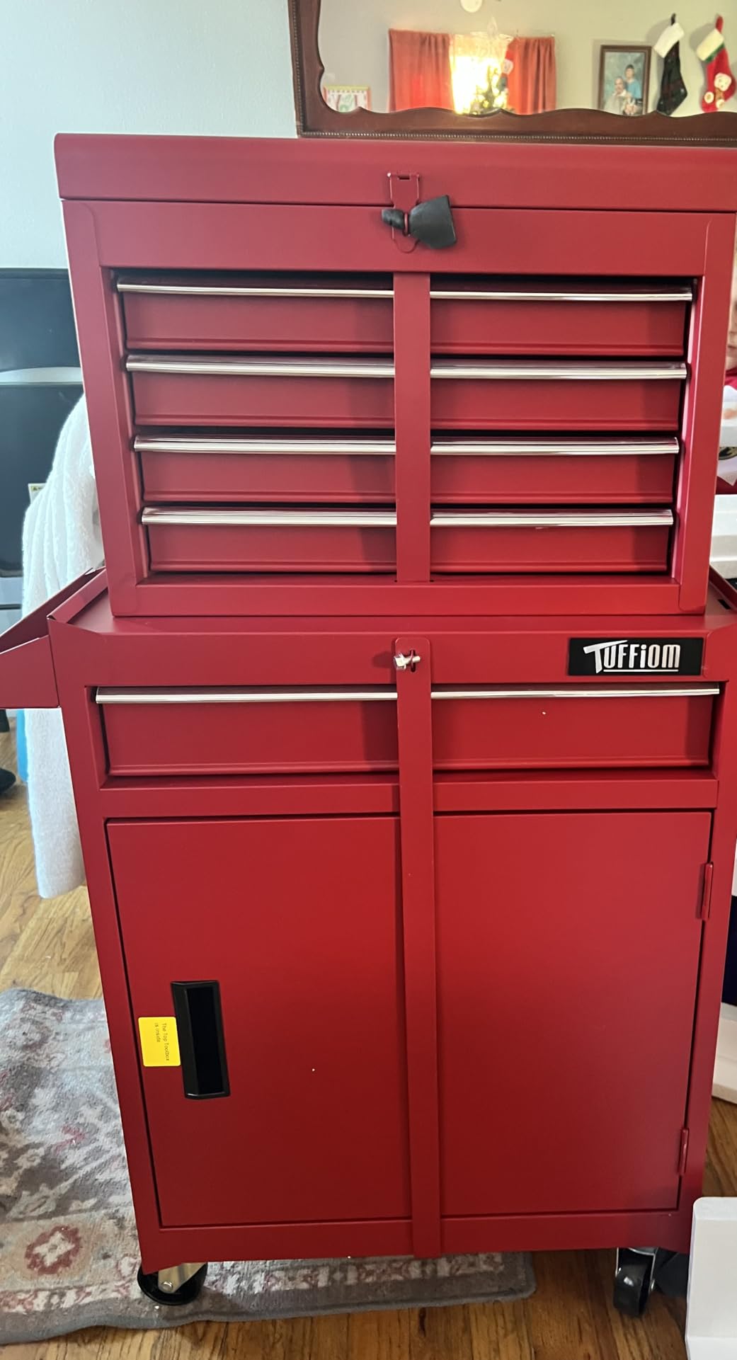 TUFFIOM 8-Drawer Rolling Tool Chest w/Lock, Tool Storage Cabinet w/Wheels, Detachable Top, Drawers & Drawer Liners, Tool Organizer Box for Garage, Warehouse & Repair Shop customer photo 1
