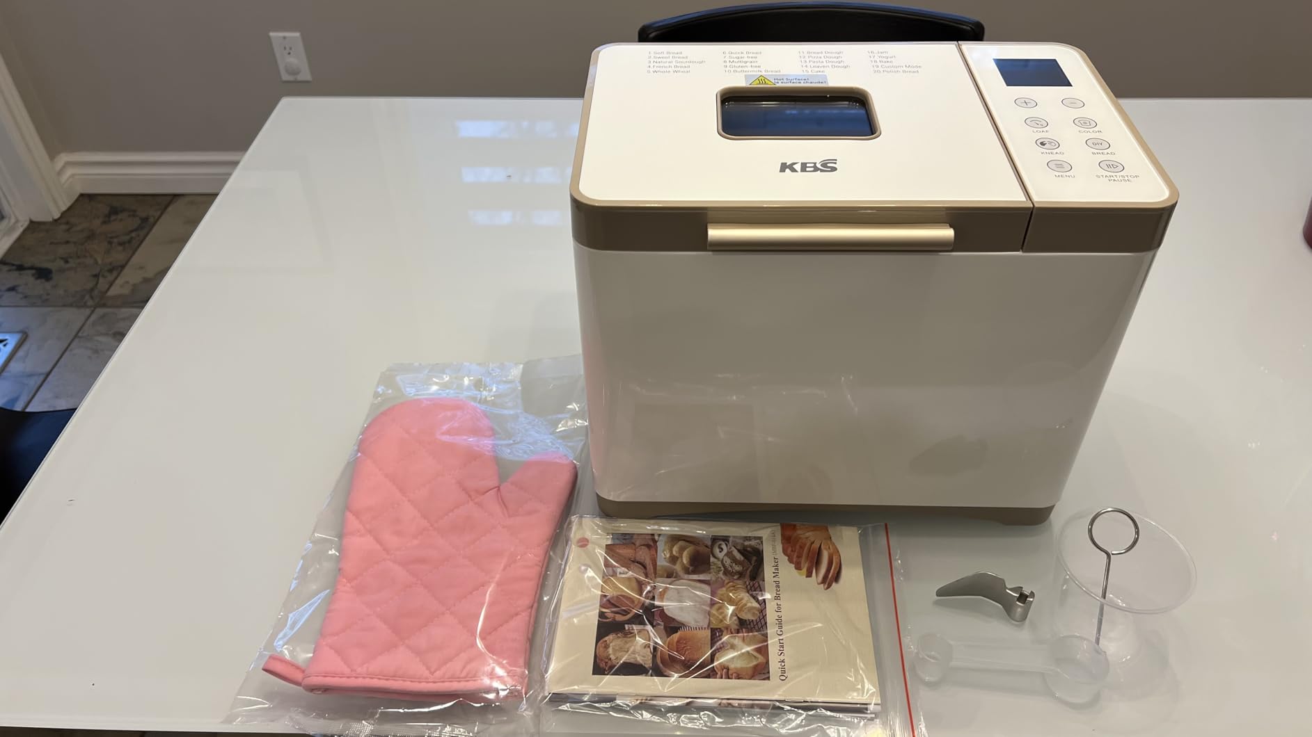 KBS 20-IN-1 Bread Maker with Custom Program, 650W Bread Machine with Nonstick Ceramic Pan & Stainless Steel Paddle, 2LB Bread Maker Machine, Polish Bread, Gluten-Free, Touch Panel, 15H Timer, 3 Colors customer photo 2