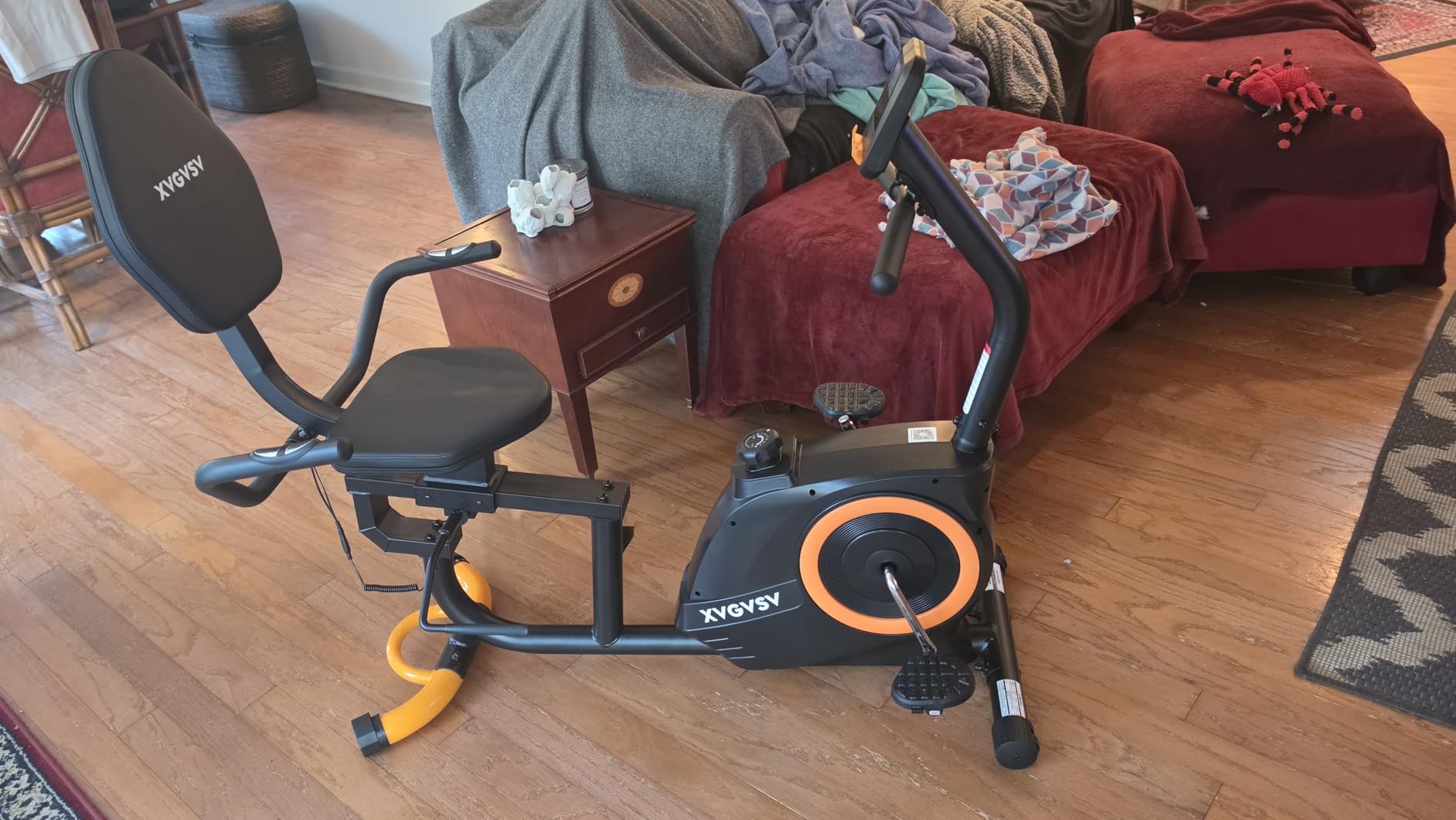 Recumbent Exercise Bike for Home Use, Quiet Recumbent Stationary Bikes for Adults & Seniors, 16-Level Resistance, Adjustable Seat, Supports 400LB, Pulse Sensors & LCD Display customer photo 2