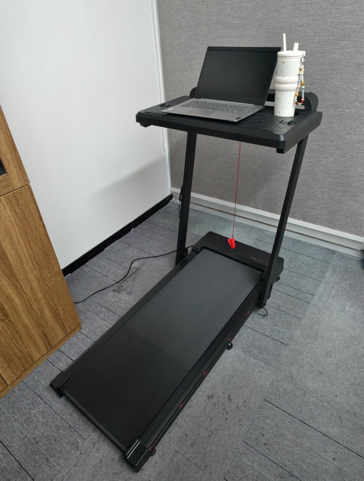 Foldable Treadmill with Incline Treadmill with Home Removable Desk Workstation 3 in 1 Folding Small Compact Walking Treadmills 300 Lbs Capacity for Home Office customer photo 1