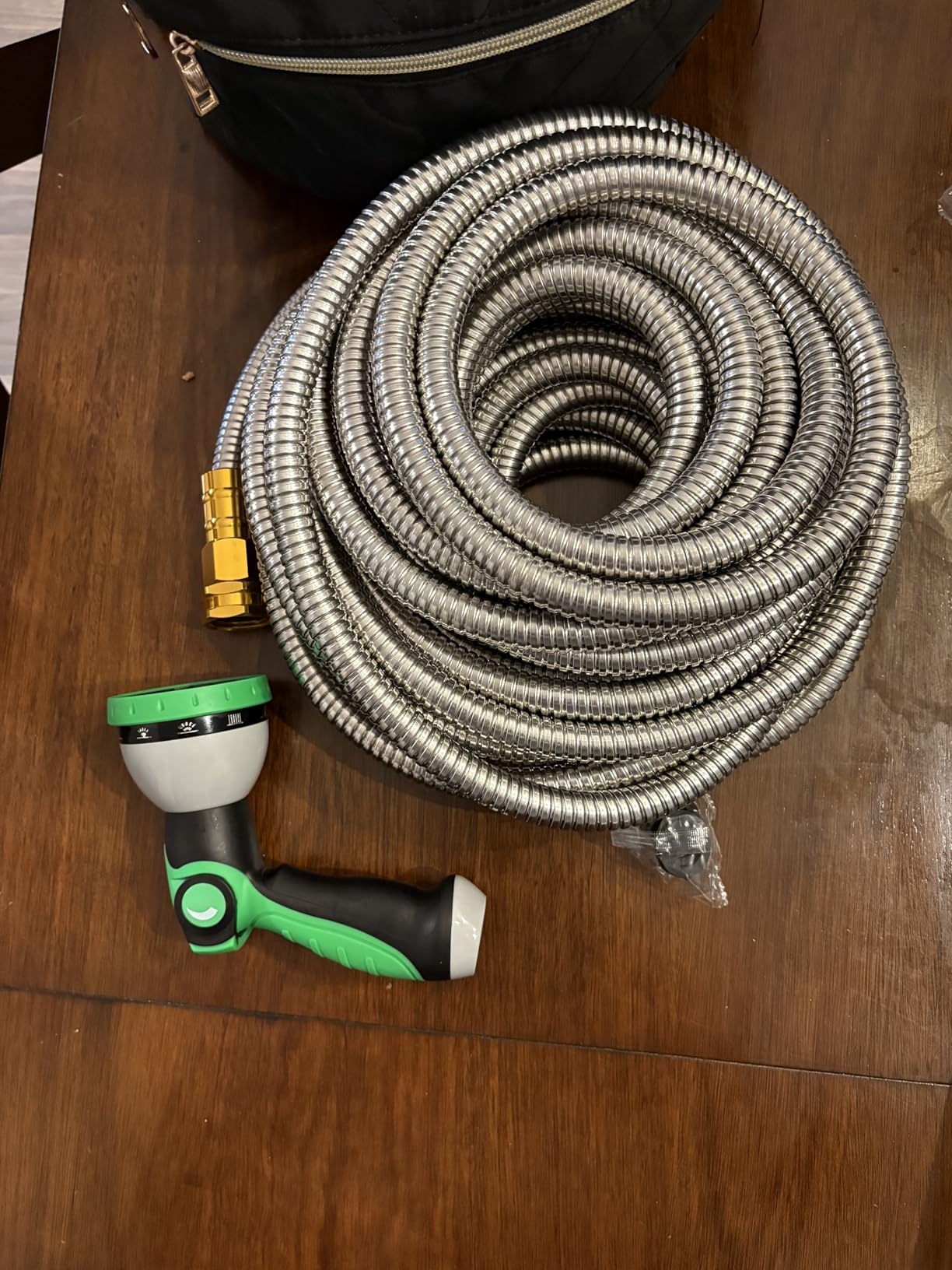 Water Hose 50ft, Flexible Stainless Steel Metal Garden Hose with 10-Function Nozzle, No-Kink, Leak-Proof, Anti-Pets, Wear-Resistant, 3/4 GHT, Easy to Use and Store for Garden, Yard, Outdoor customer photo 1