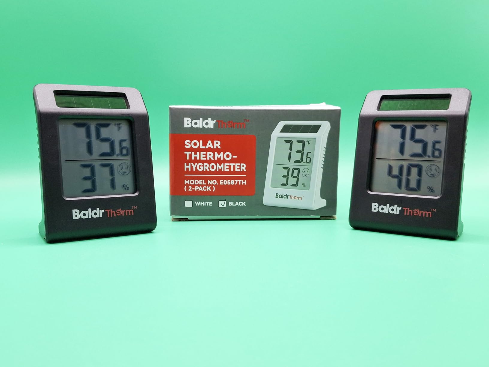 BALDR 4-Pack Digital Hygrometer Thermometer, Solar Power with Battery Backup Temperature and Humidity Monitor, Mini Room Thermometer with Comfort Indicator (White) customer photo 2