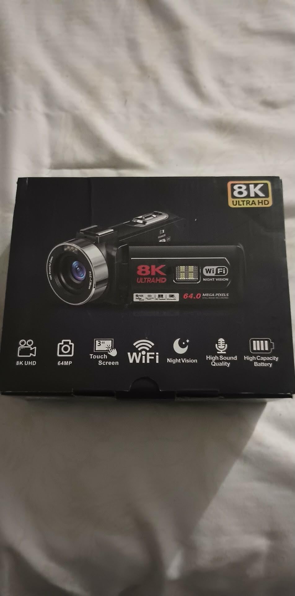 8K 64MP Video Camera Camcorder IR Night Vision Vlogging Camera 18X Zoom WiFi Digital Camera for YouTube 3.0'' Touch Screen Camcorder with 64GB SD Card, 2 Batteries, Remote Control, Mic and Stabilizer customer photo 1