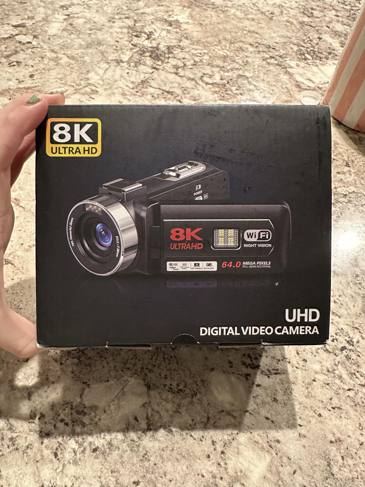 8K 64MP Video Camera Camcorder IR Night Vision Vlogging Camera 18X Zoom WiFi Digital Camera for YouTube 3.0'' Touch Screen Camcorder with 64GB SD Card, 2 Batteries, Remote Control, Mic and Stabilizer customer photo 2