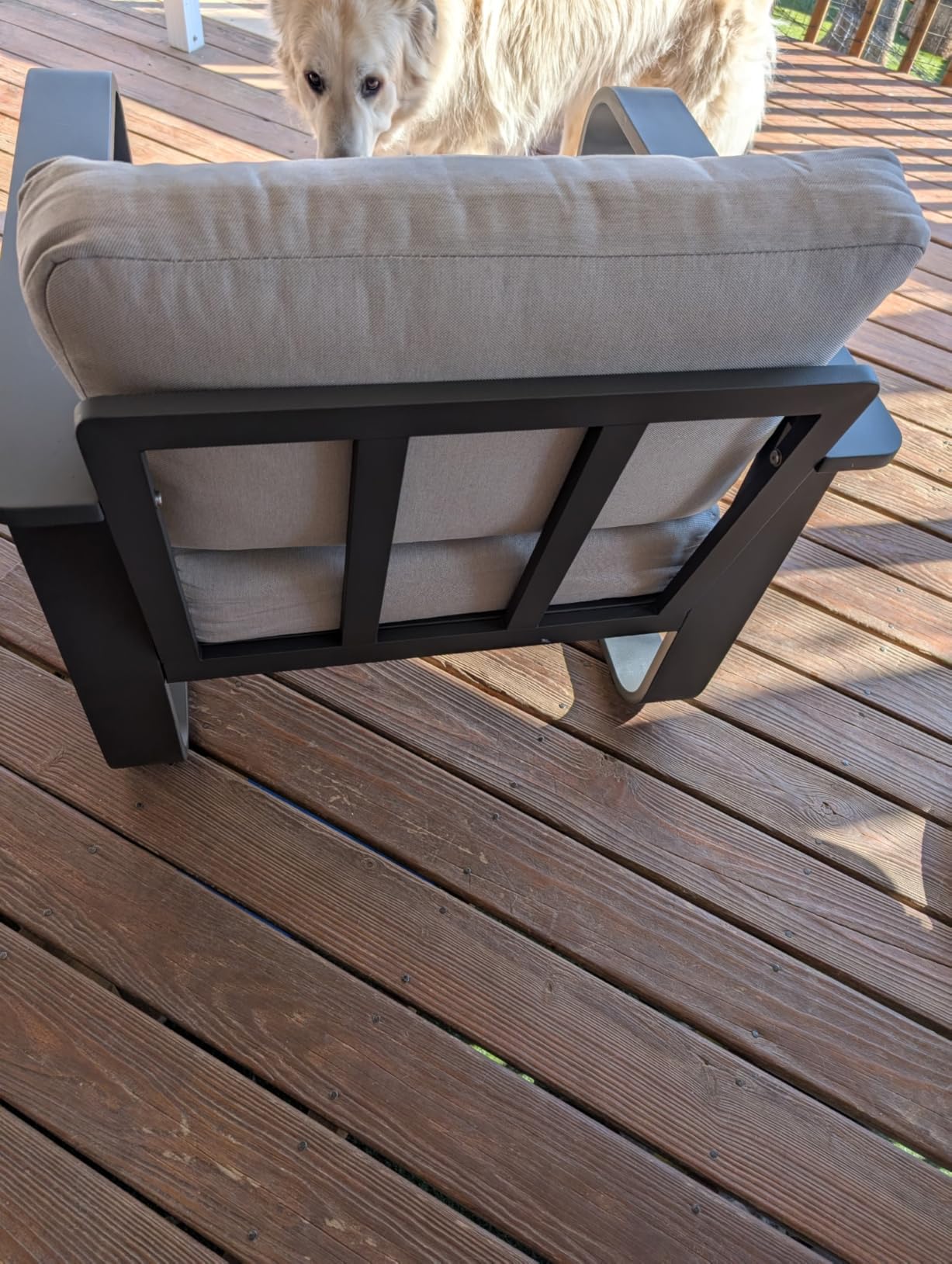 CHITA Aluminum Patio Furniture Sets, 5 Seats Patio Conversation Sets with Coffee Table, 4 Pieces Patio Sofa Sets with Thickened Olefin Fabric Cushion for Backyard, Garden, Balcony and Poolside customer photo 2