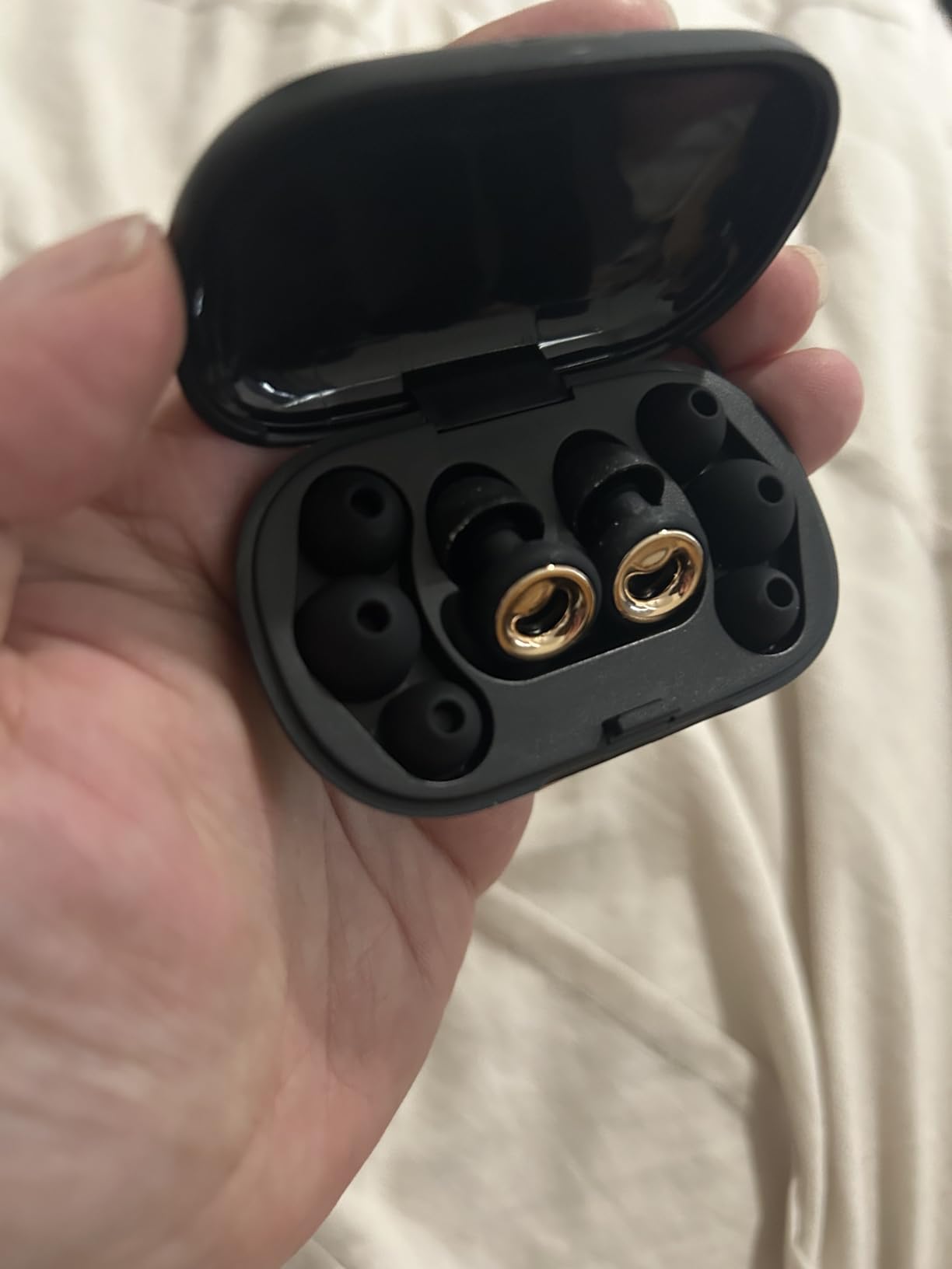 Ear Plugs for Sleeping, 45dB Silicone Ear Plugs for Noise Reduction, Reusable Sleeping Noise Cancelling Earplugs for Snoring, Concert & Shooting Ear Protection with 8 Eartips(Dark Black) customer photo 2