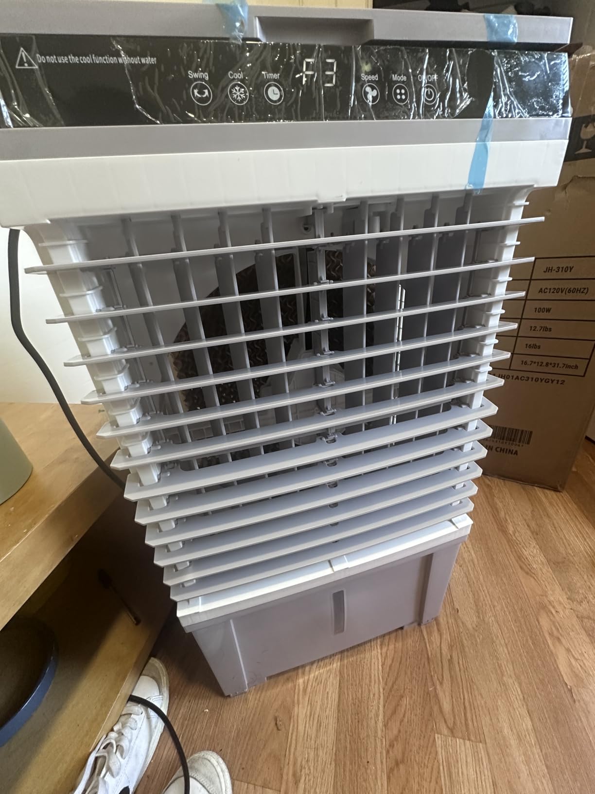 Swamp Cooler, 1800 CFM Evaporative Cooler 5.3 Gal Water Tank, 6 Ice Packs, 2 Modes, 3 Speeds, 120 Oscillation, Remote, 12H Timer, Air Cooling for Bedroom, Home, Office, Kitchen customer photo 1