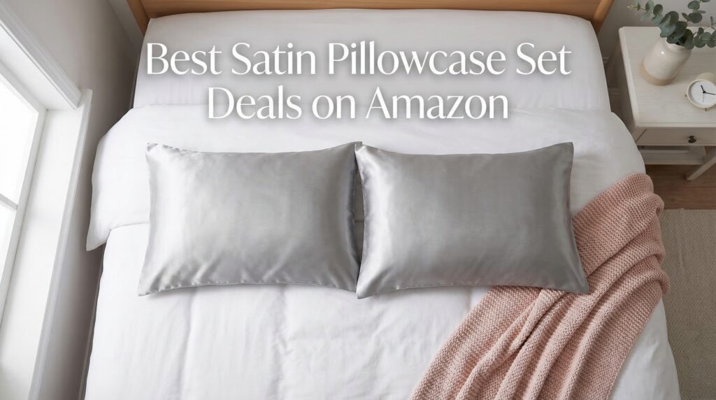 Current image: Best Big Spring Sale Satin Pillowcase Set Deals on Amazon
