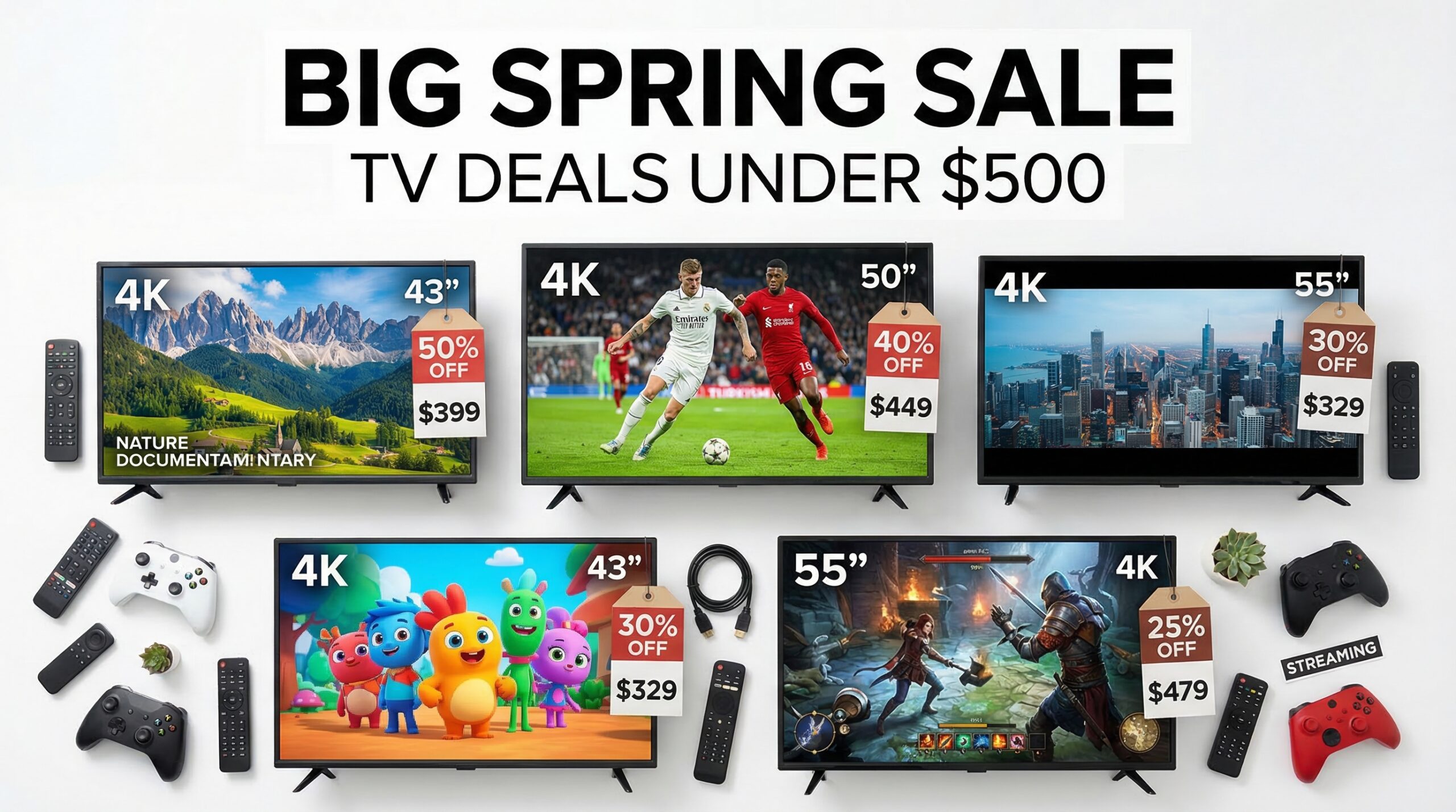 Best Big Spring Sale TV Under $500 Deals on Amazon