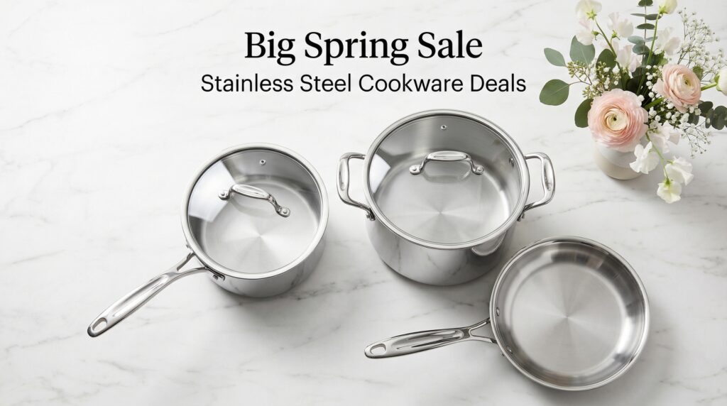Current image: Best Big Spring Sale Stainless Steel Cookware Deals on Amazon