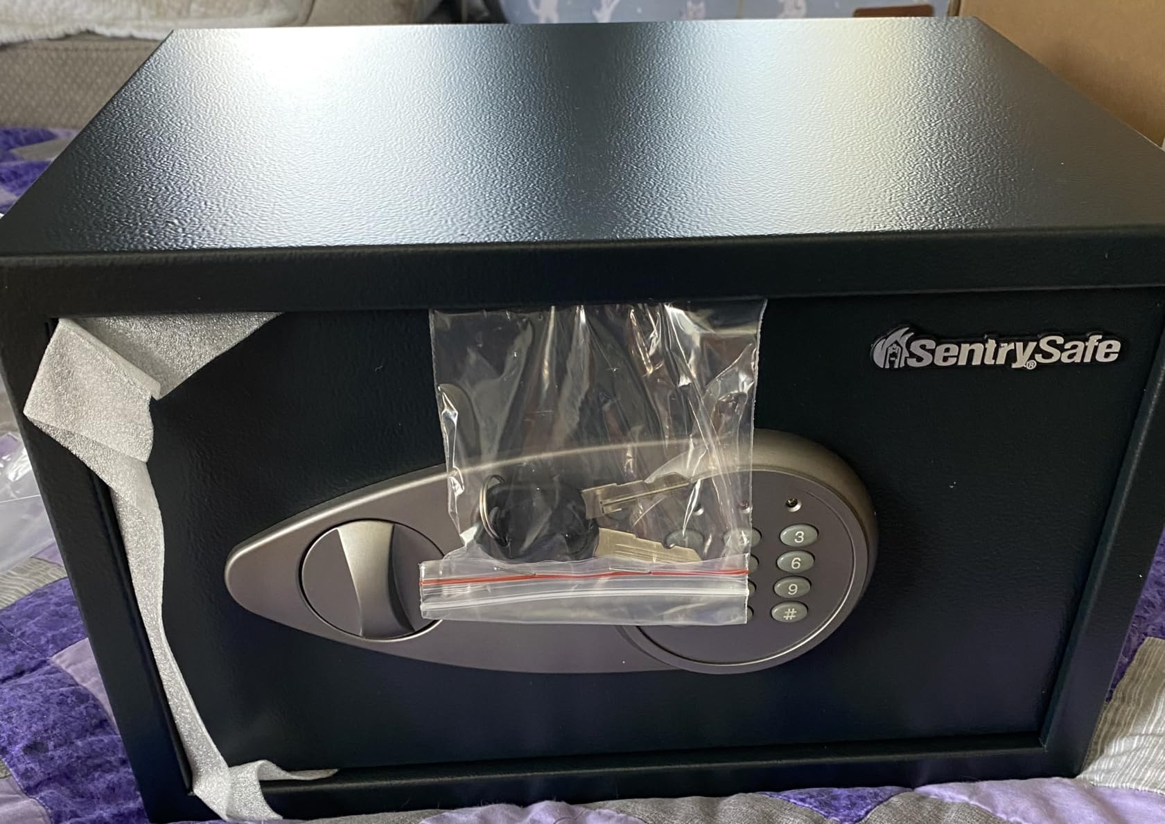 SentrySafe Shelf Safe with Digital Keypad Lock, Steel Safe with Interior Lining and Bolt Down Kit, X075 customer photo 1