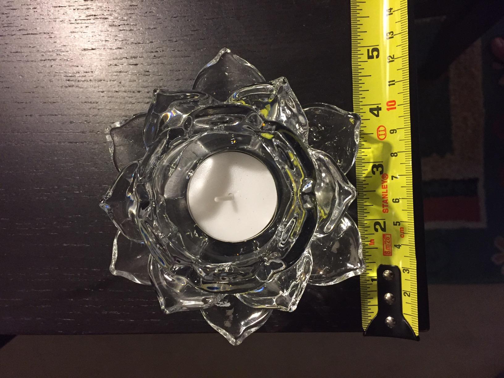 Shannon by Godinger Lotus Crystal Votive Pair Candle Holders, Set of 2 customer photo 2