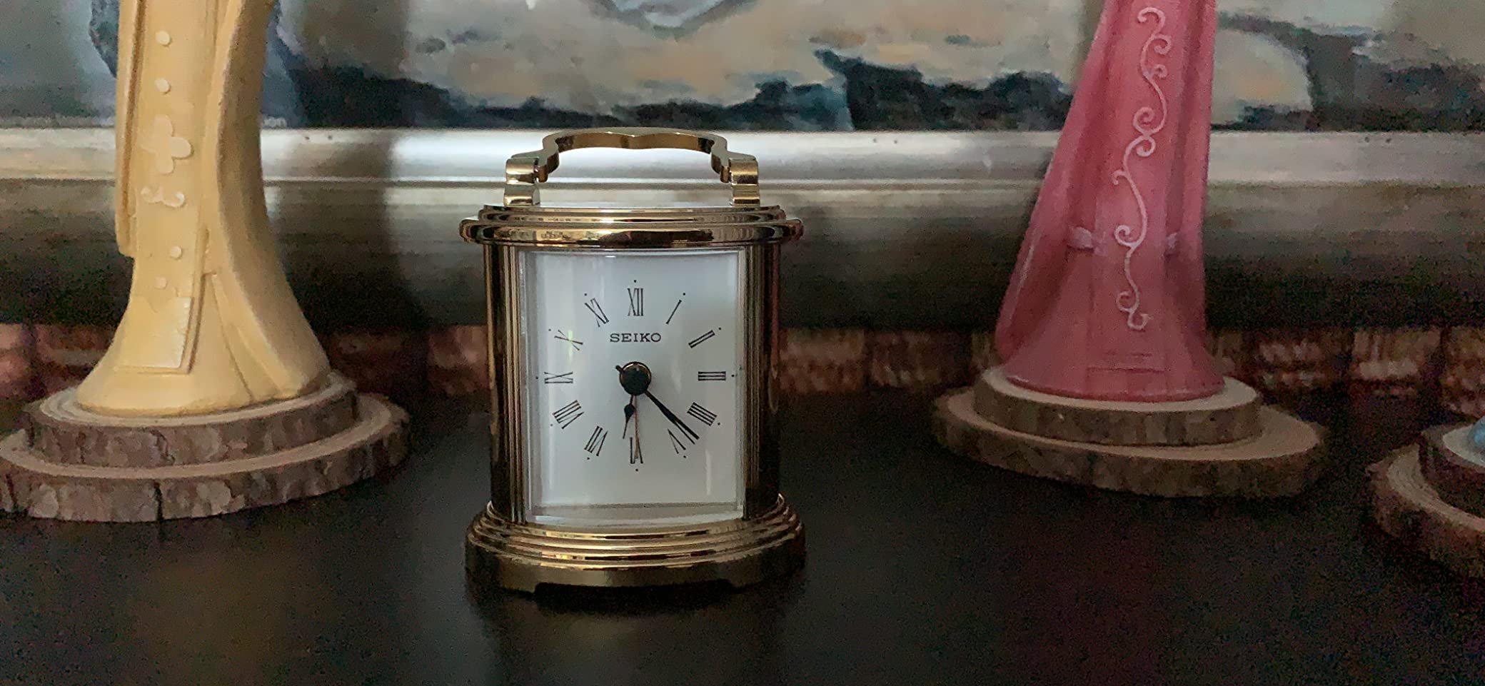 SEIKO QHE109GLH Gold Alloy Bedroom Alarm Carriage Clock, 4.3 x 3 Inches customer photo 2