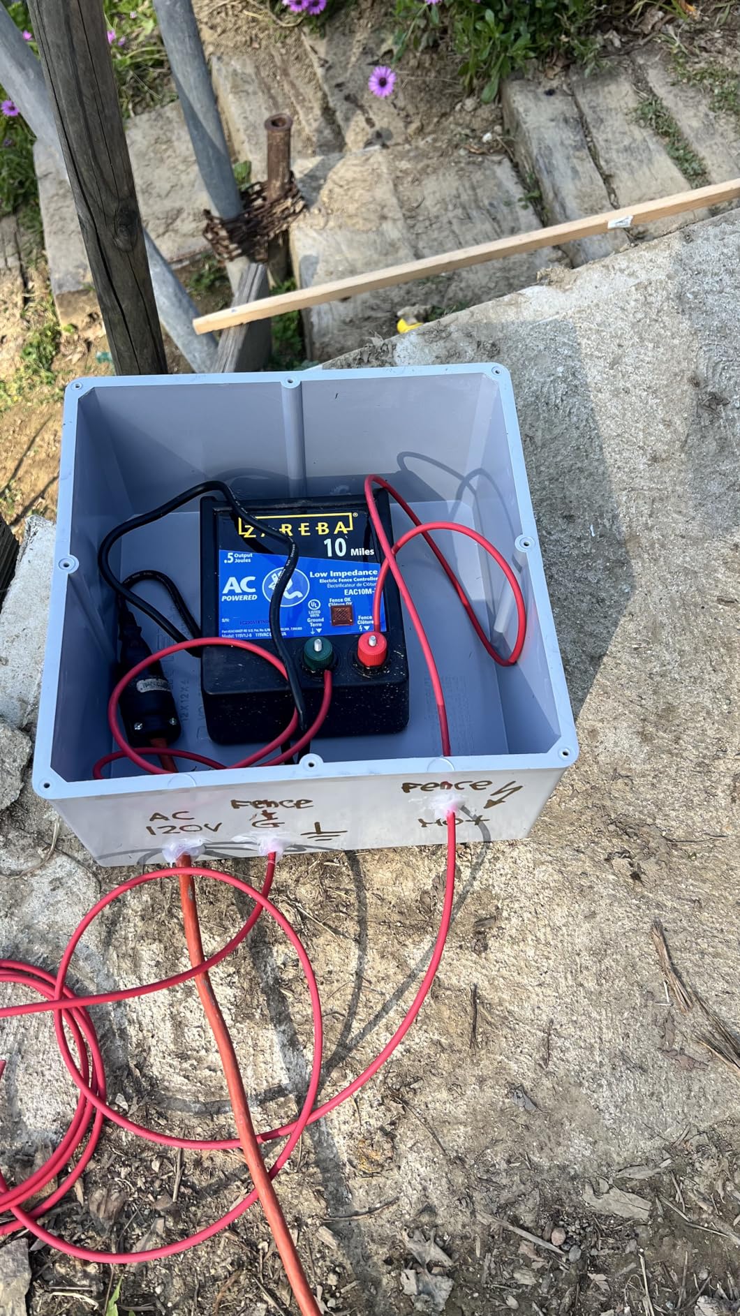 Zareba 10 Mile AC Powered Low Impedance Fence Charger, 0.5 Joule Output | Plug-In Electric Fence Energizer for Cattle, Horses, Pigs, Goats, Livestock, Temporary Cattle Fence Charger, EAC10M-Z customer photo 2