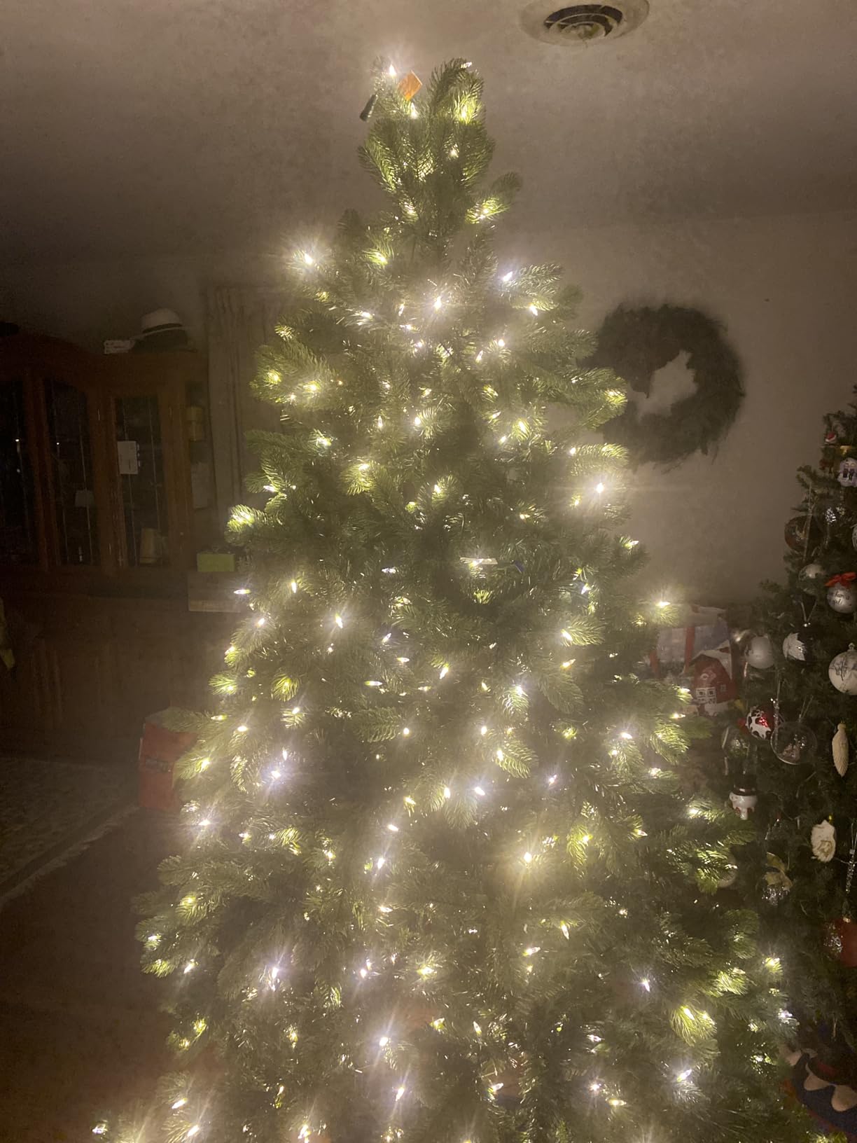 Pre-Lit 'Feel Real' Artificial Full Downswept Christmas Tree, Douglas Fir, Dual Color LED Lights, 7.5 feet customer photo 2