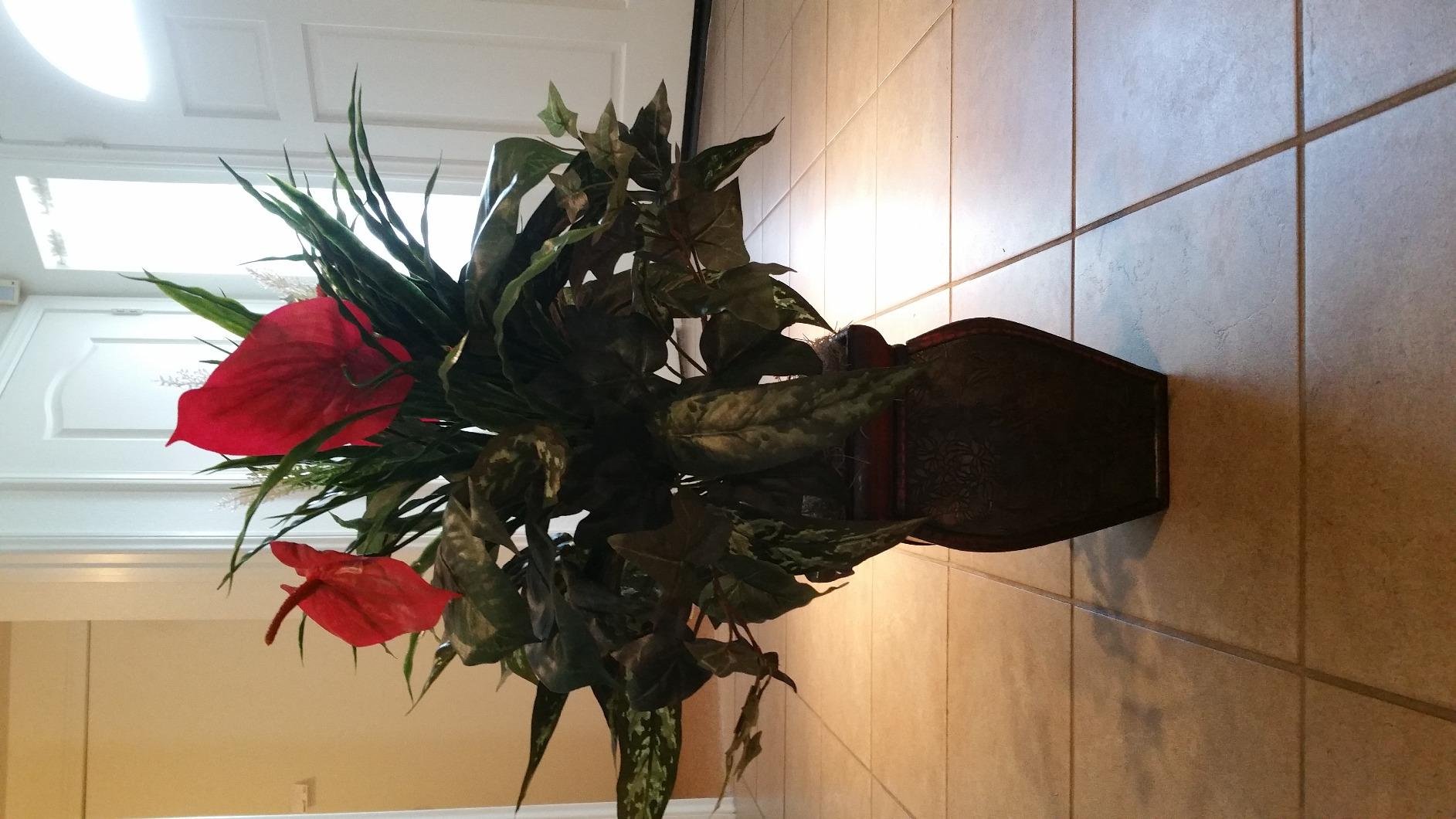 Nearly Natural Mixed Greens & Anthurium with Decorative Vase Silk Plant customer photo 1