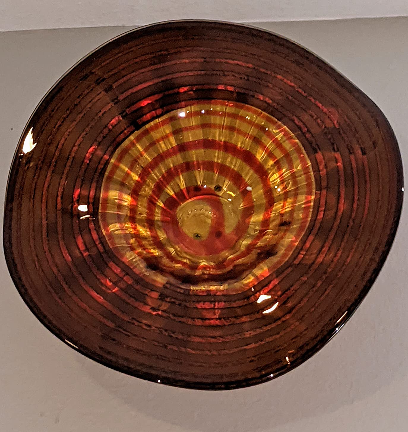 Dale Tiffany Westwind Art Glass Wall Decor Plate, Orange, Large customer photo 2