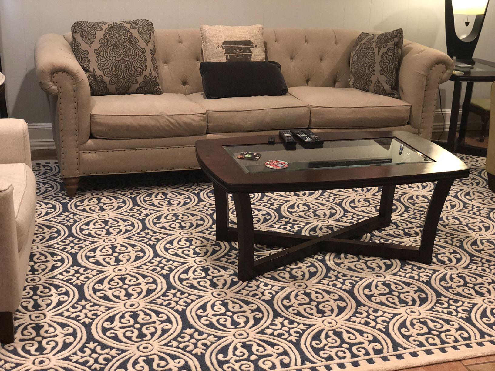SAFAVIEH Cambridge Collection Area Rug 6x9 - Navy Blue & Ivory Handmade Moroccan Wool customer photo 2