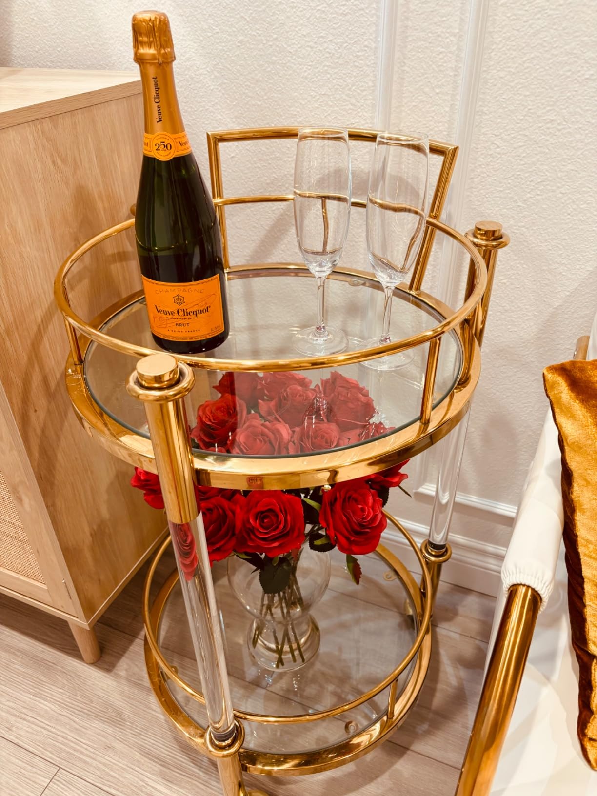 Nearly Natural Blooming Roses with Vase, 18