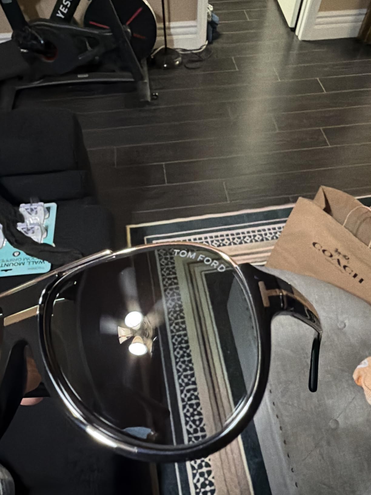 Tom Ford Modern Rectangular Sunglasses Black (Nero Lucido/Verde Grad), 59 customer photo 2