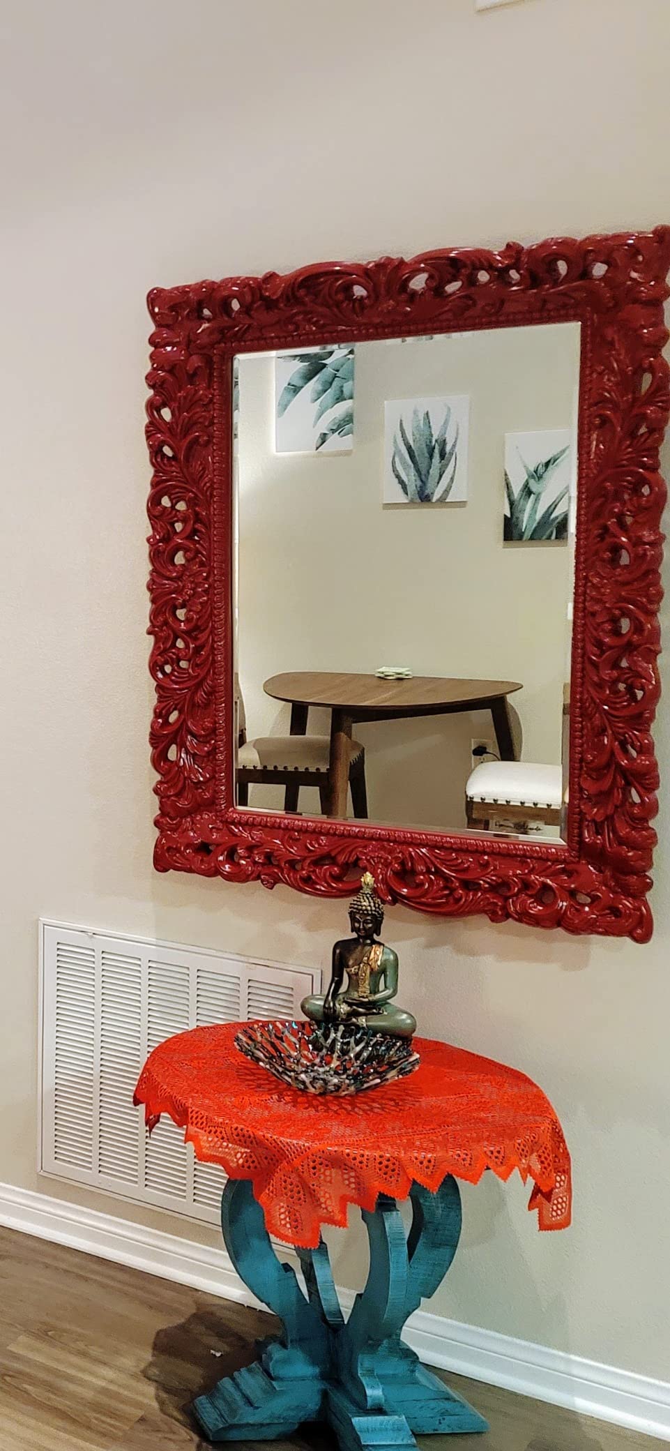 Howard Elliott Barcelona Hanging Rectangular Framed Wall Mirror, Glossy Charcoal Gray, Traditional Designer Mirror for Home, Living Room or Bedroom, 23 x 35 Inch customer photo 1