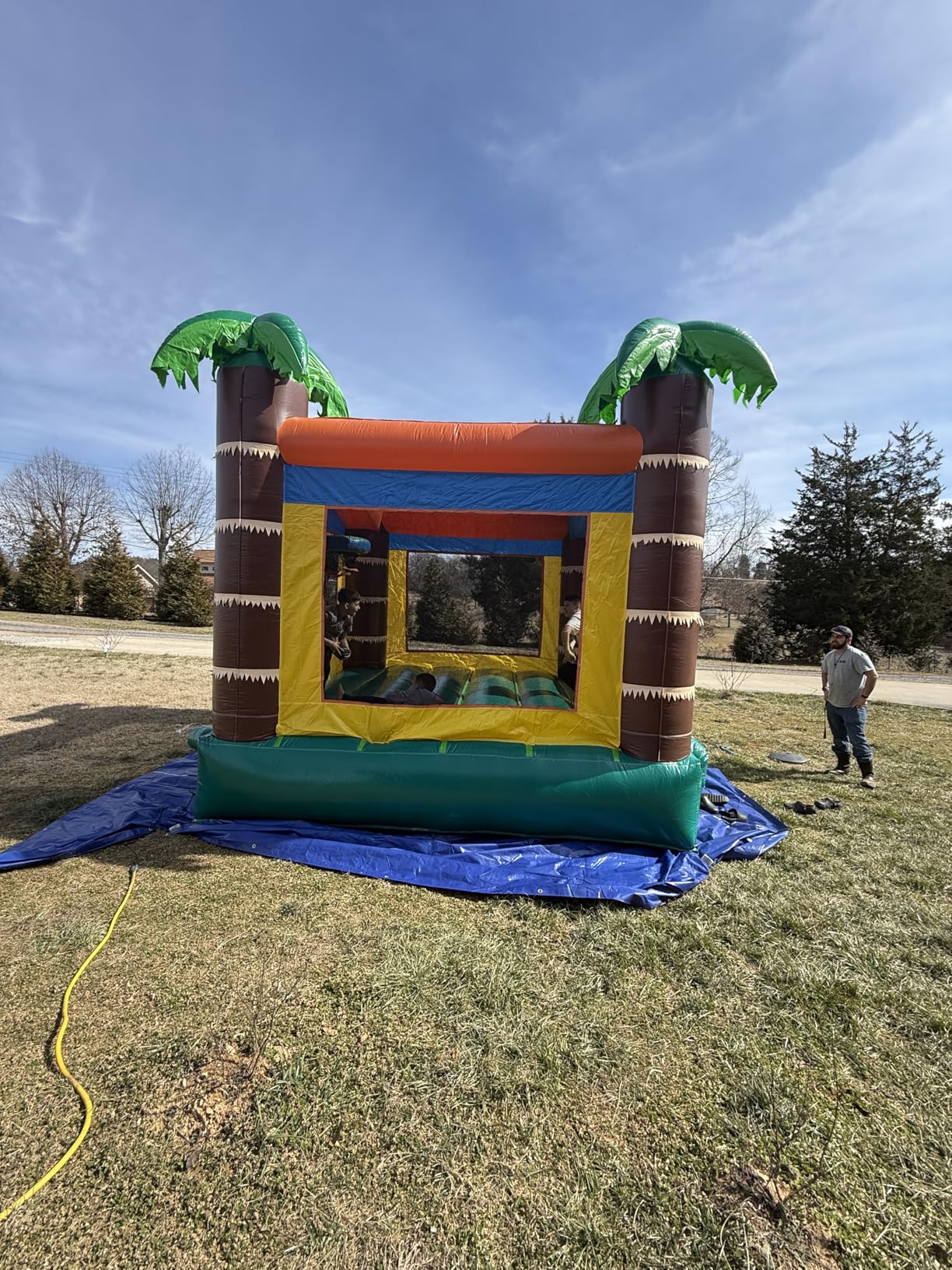 JumpOrange 14'x14' Commercial Safari Inflatable Bounce House - 13ft Tall Heavy Duty 15oz PVC Bouncer with Blower & Basketball Hoop- Indoor& Outdoor Rental Grade Jump House for Kids and Adults customer photo 1