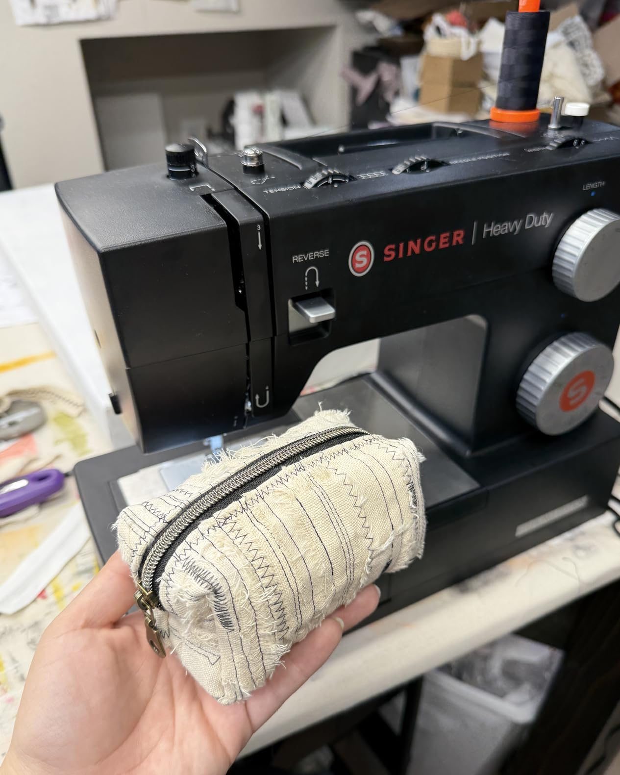 SINGER Heavy Duty 4432 (Grey) High Speed Sewing Machine +Accessory Kit | 32 Built-In Stitches, 110 Stitch Applications | 50% More Power for Thick Fabrics, 1100 Stitches/Min, 1-Step Buttonhole customer photo 1