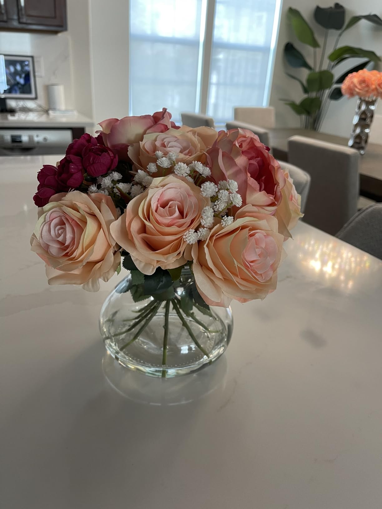 Nearly Natural Rose Artificial Arrangement with Vase customer photo 2