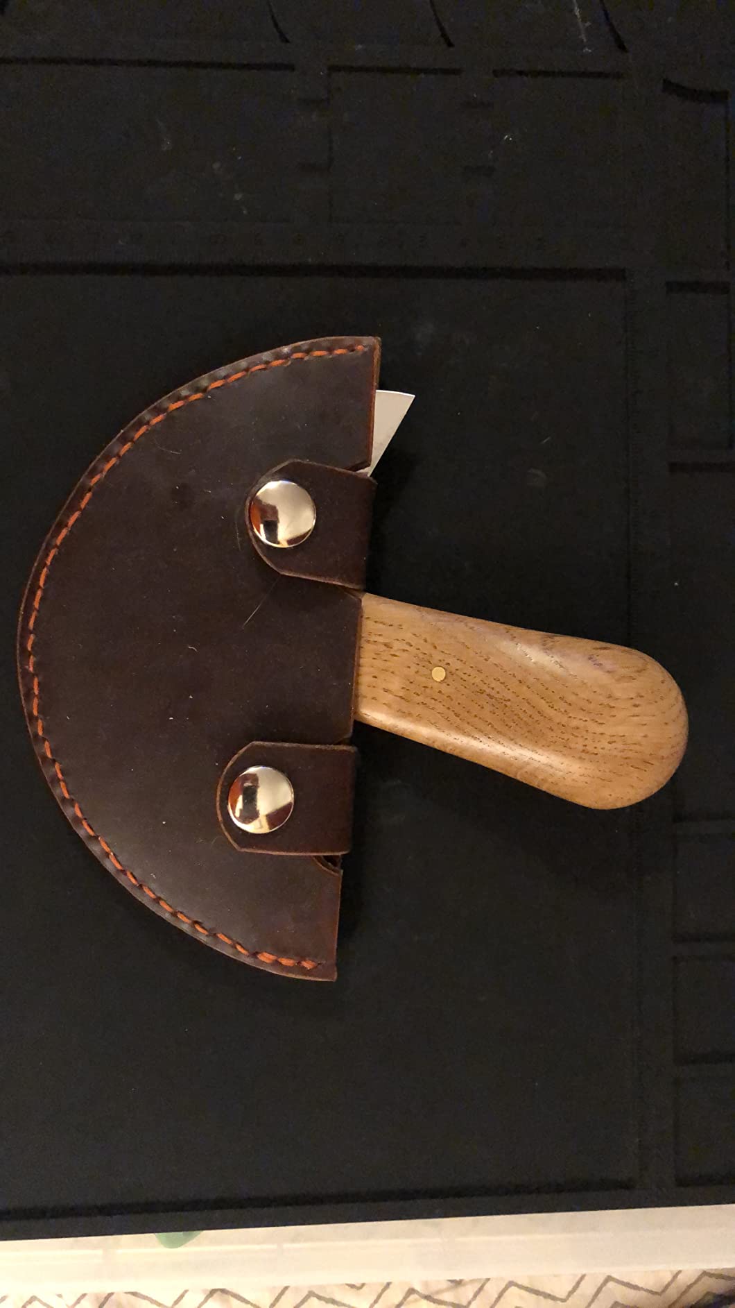 Weaver Leather Supply Master Tool Round Knife, 4-7/8 inch, Hand-Forged Leather Cutting Tool with White Oak Handle, Head Knife for Strips, Skiving, and More customer photo 1