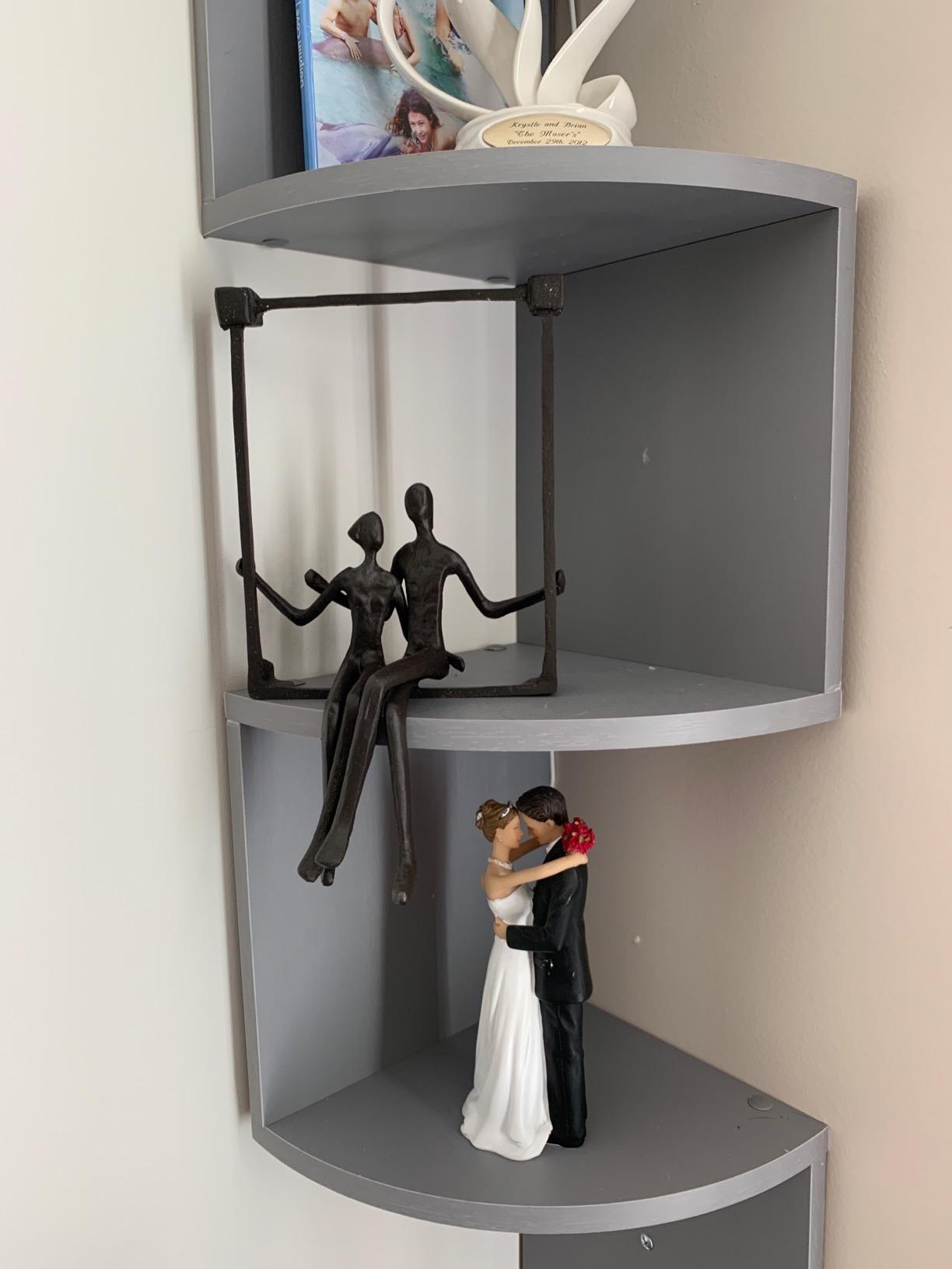 Danya B. ZI15214 Hanging Metal Wall Art Iron Sculpture - Couple Sitting on a Window Sill customer photo 2