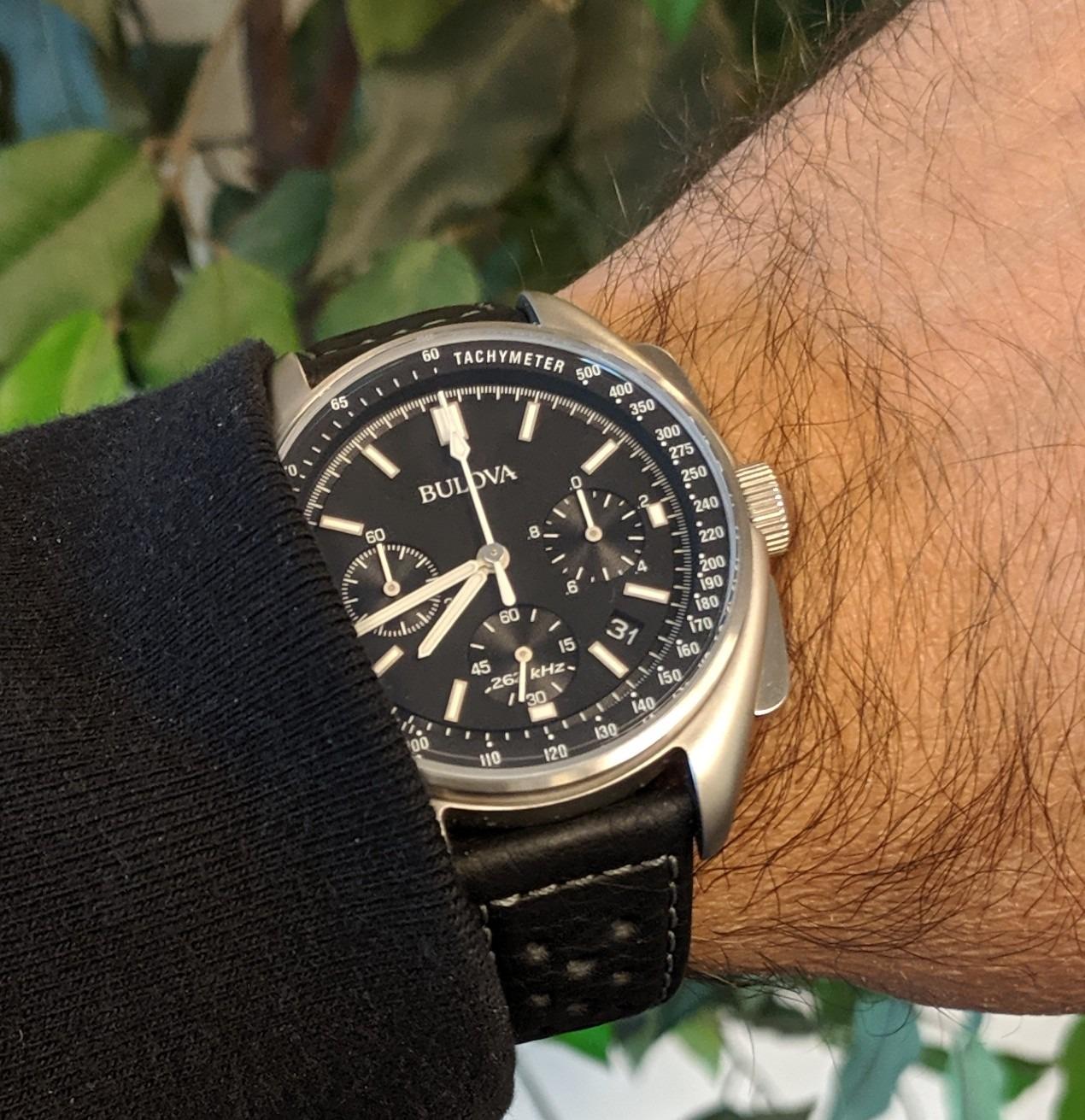 Men's Archive Series Lunar Pilot 6-Hand Chronograph High Performance Quartz Stainless Steel, Sapphire Crystal Style: 96B258 customer photo 2