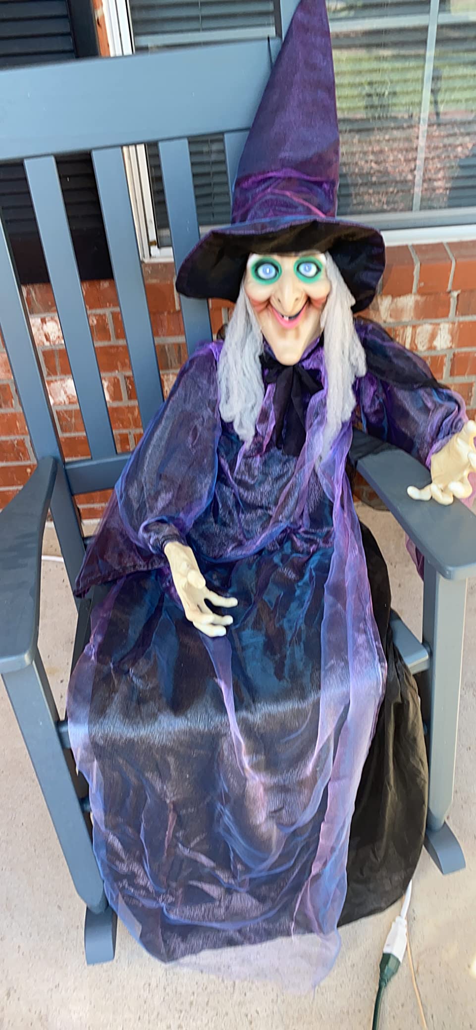 Life Size Hanging Talking Witch - Animated Halloween Witch with Sound Activation and Red Eyes for Outdoor & Indoor Decor customer photo 2