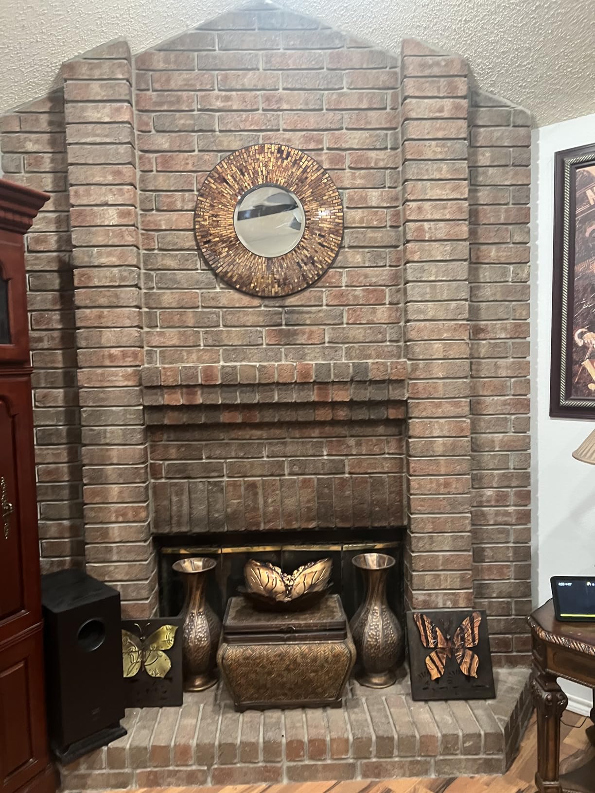 Lulu Decor, Decorative Handmade Amber Rectangle Mosaic Beveled Wall Mirror, Frame Measures 31