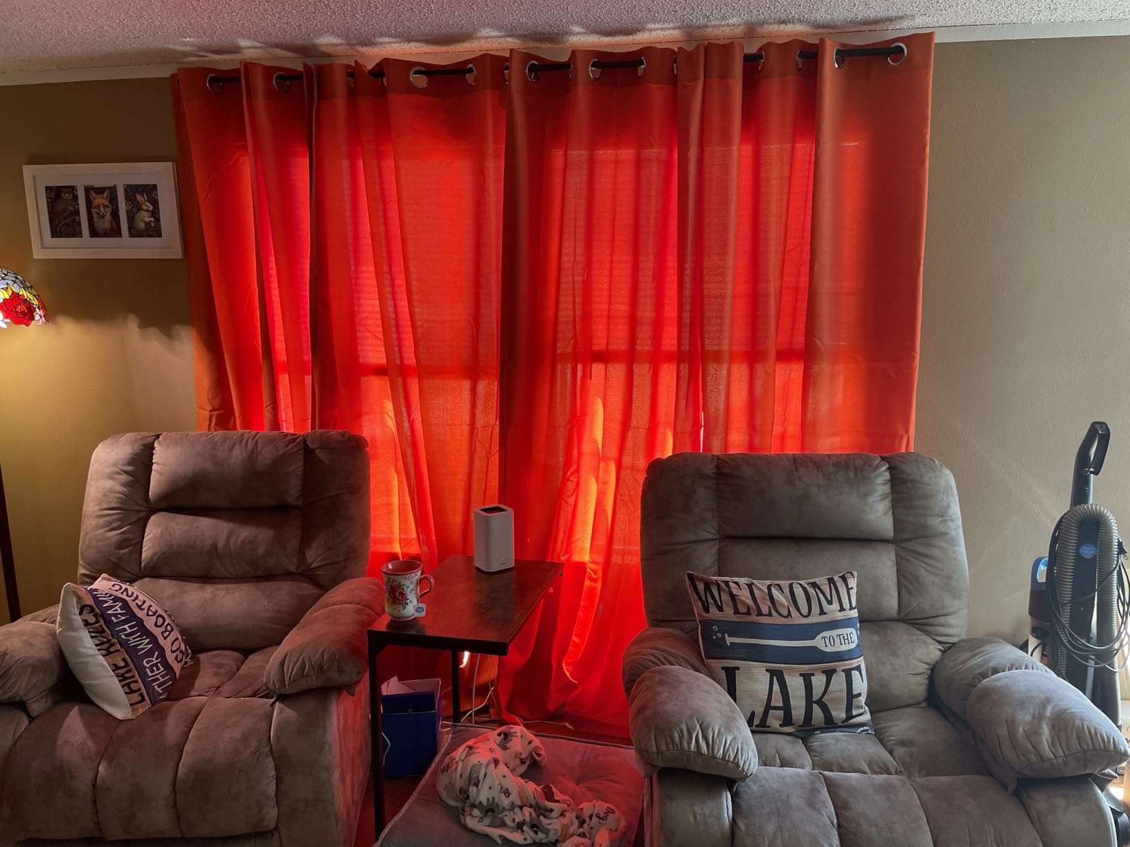 Cabana Solid Heavyweight Indoor Outdoor Curtains, Light Filtering Opacity with Grommet Top, Water Repellent, 2-Pack Set, 54x84 in, Taupe customer photo 1